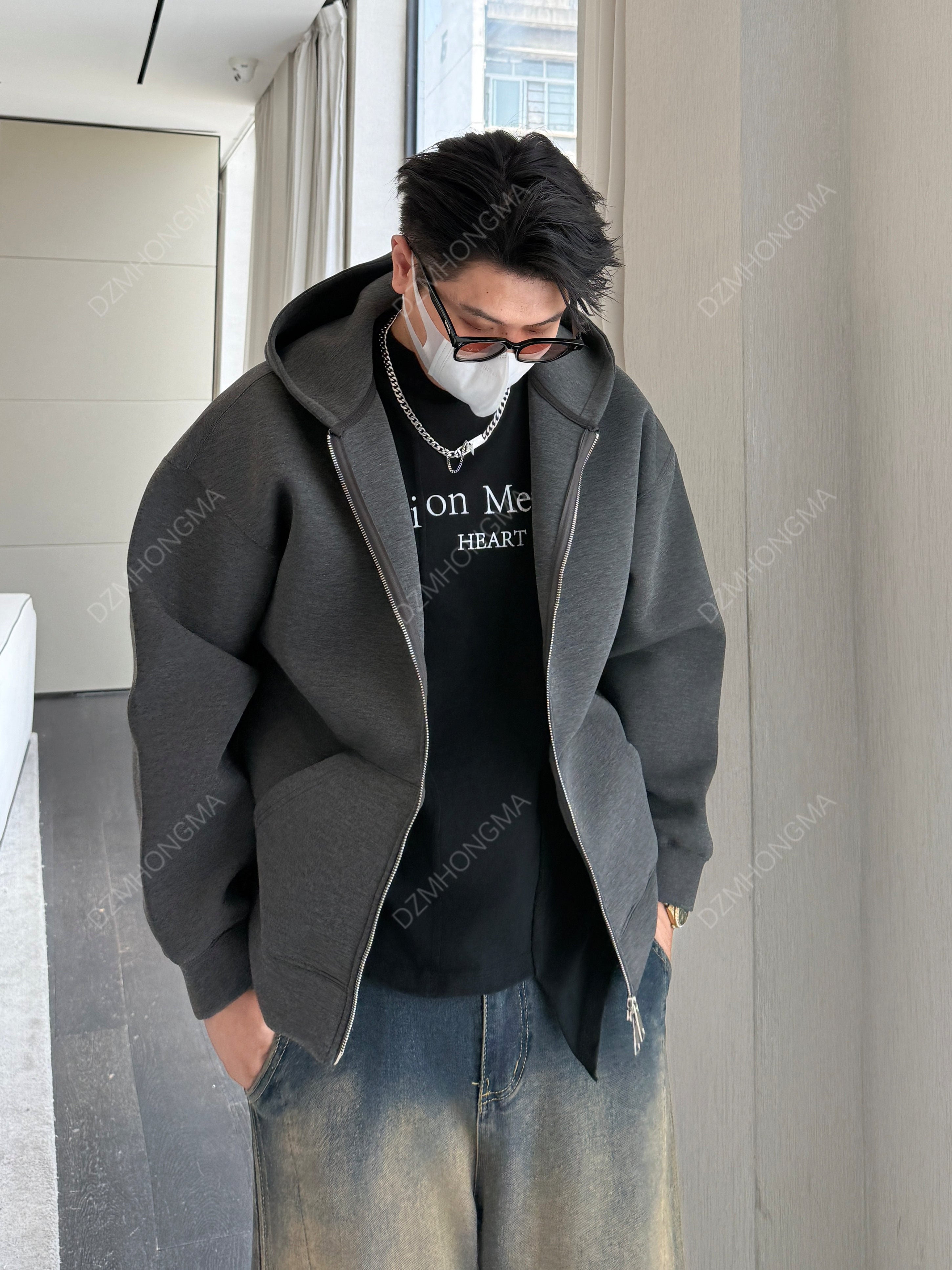 CLEANFIT AMERICAN-STYLE HOODED CARDIGAN SWEATSHIRT EHW5043