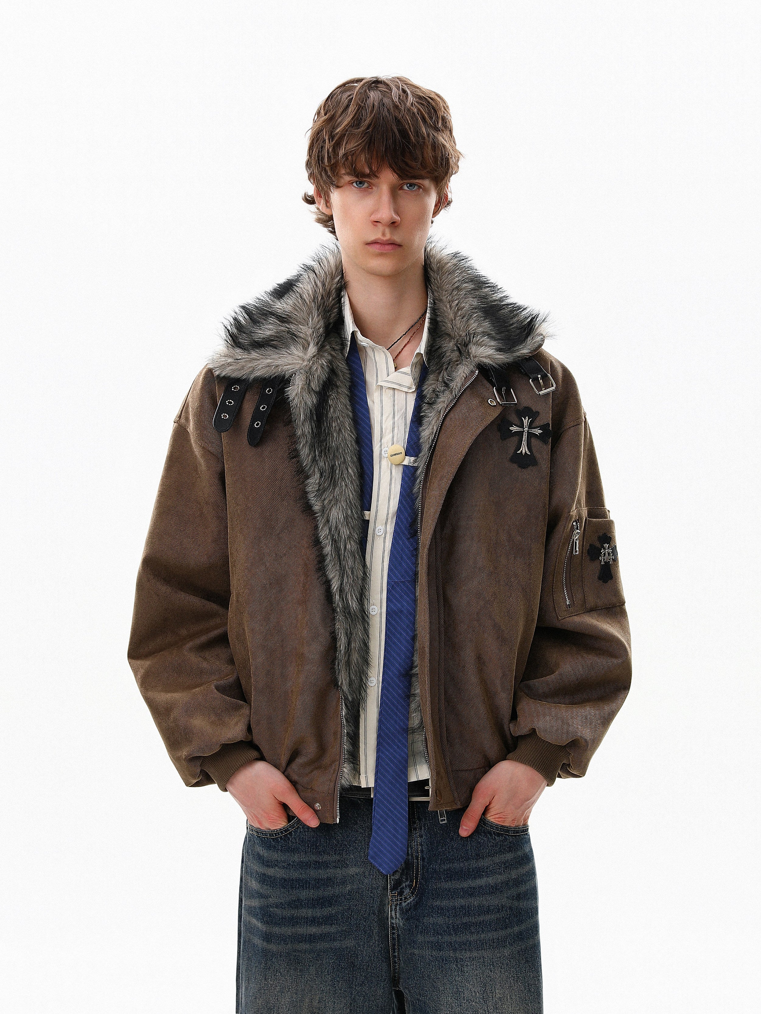 OVERSIZED SUEDE BOMBER JACKET EHW5041