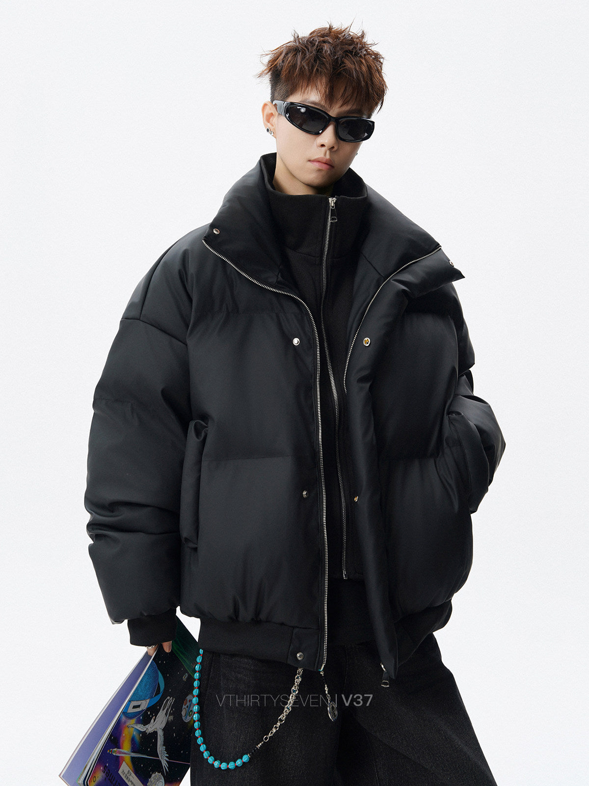 Oversized Jacket - Streetwear Two-in-One Outfit EHW5025