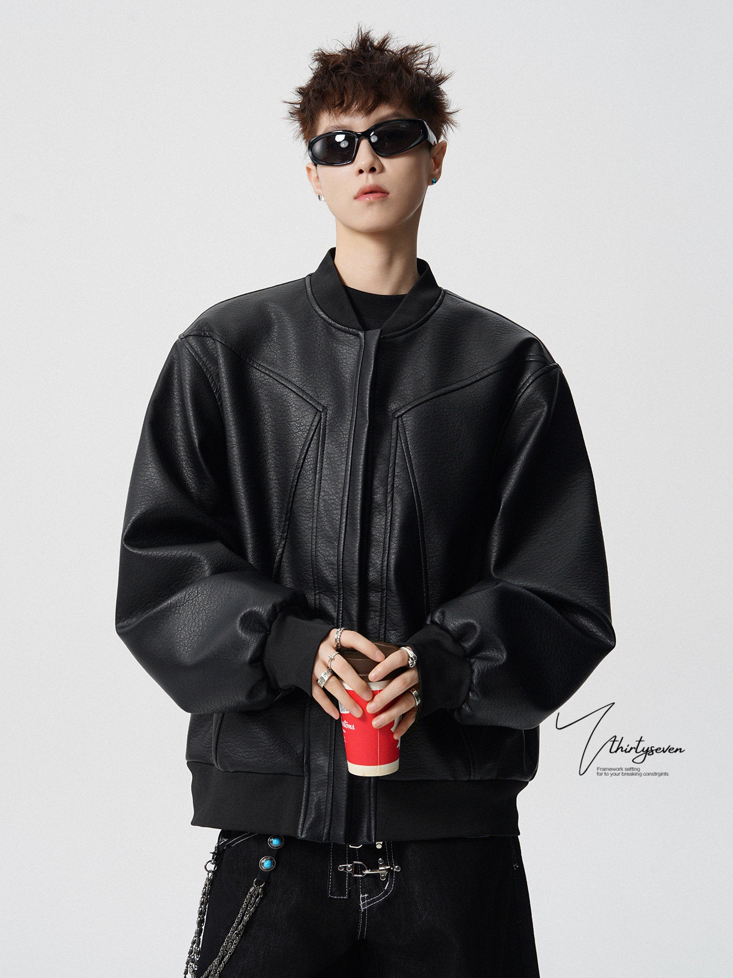 FAUX LEATHER BOMBER JACKET EHW5053