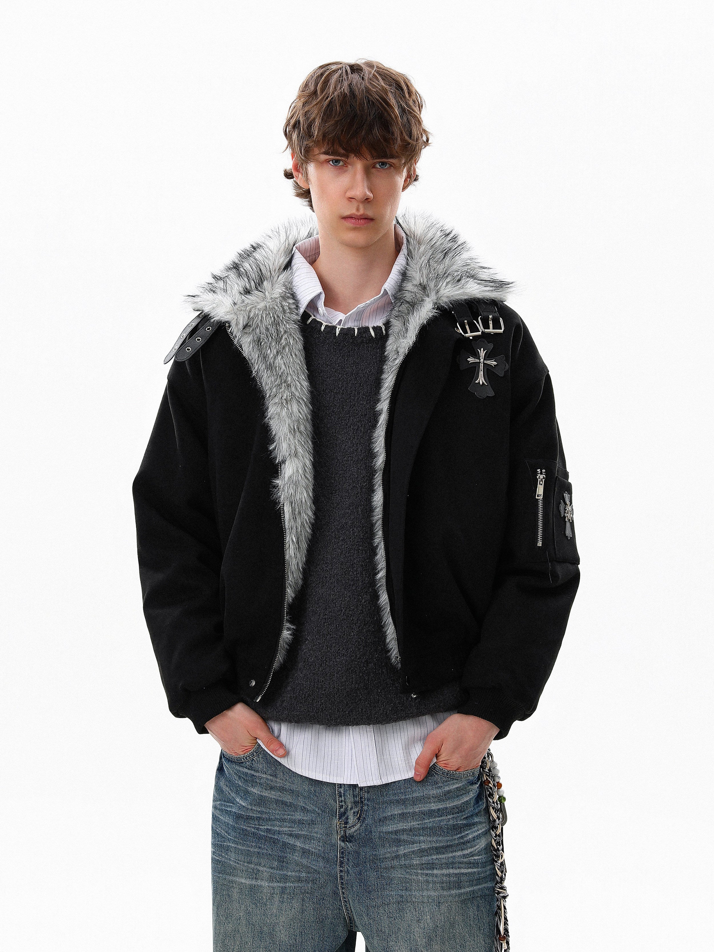 OVERSIZED SUEDE BOMBER JACKET EHW5041