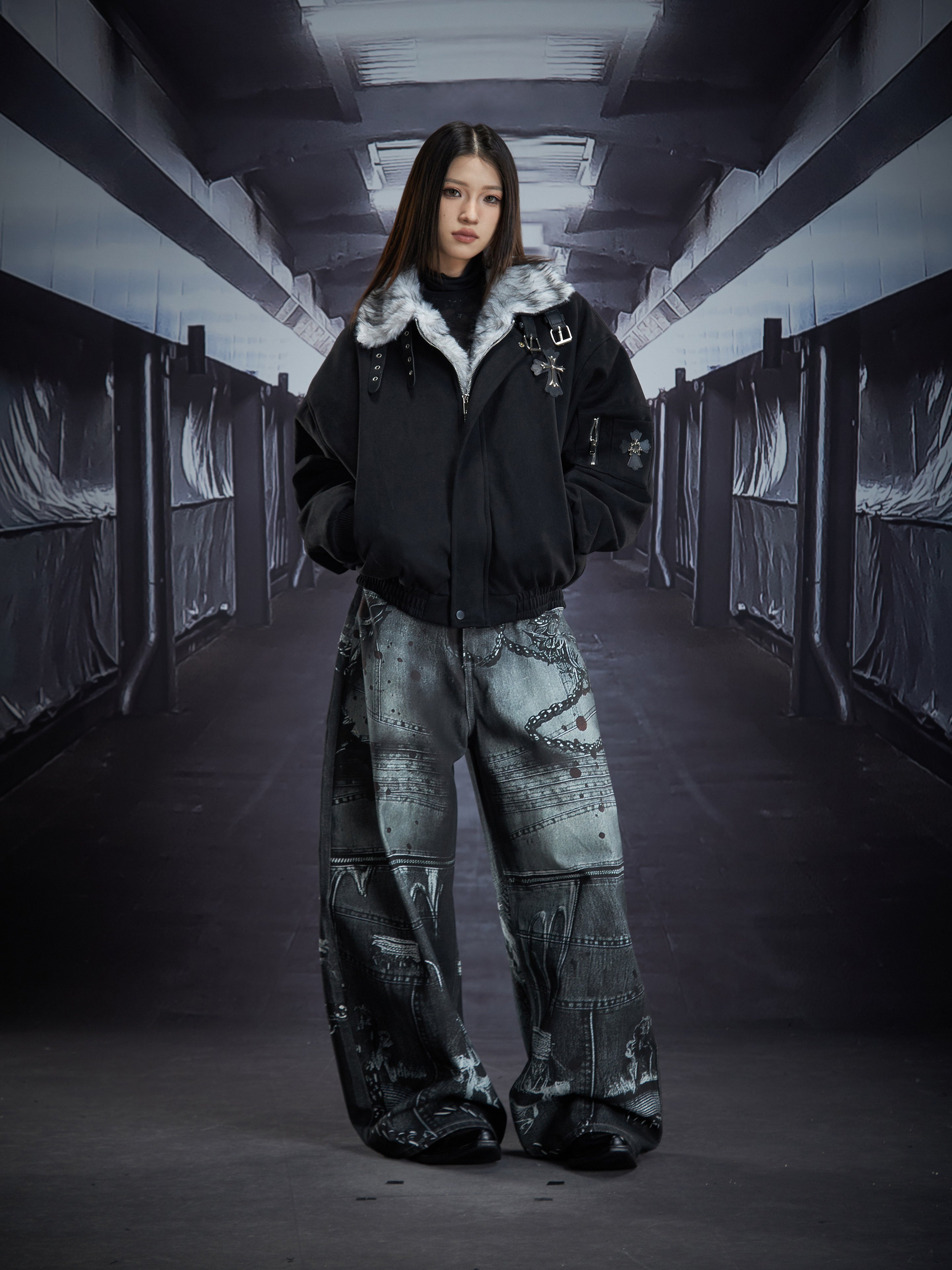 OVERSIZED SUEDE BOMBER JACKET EHW5041