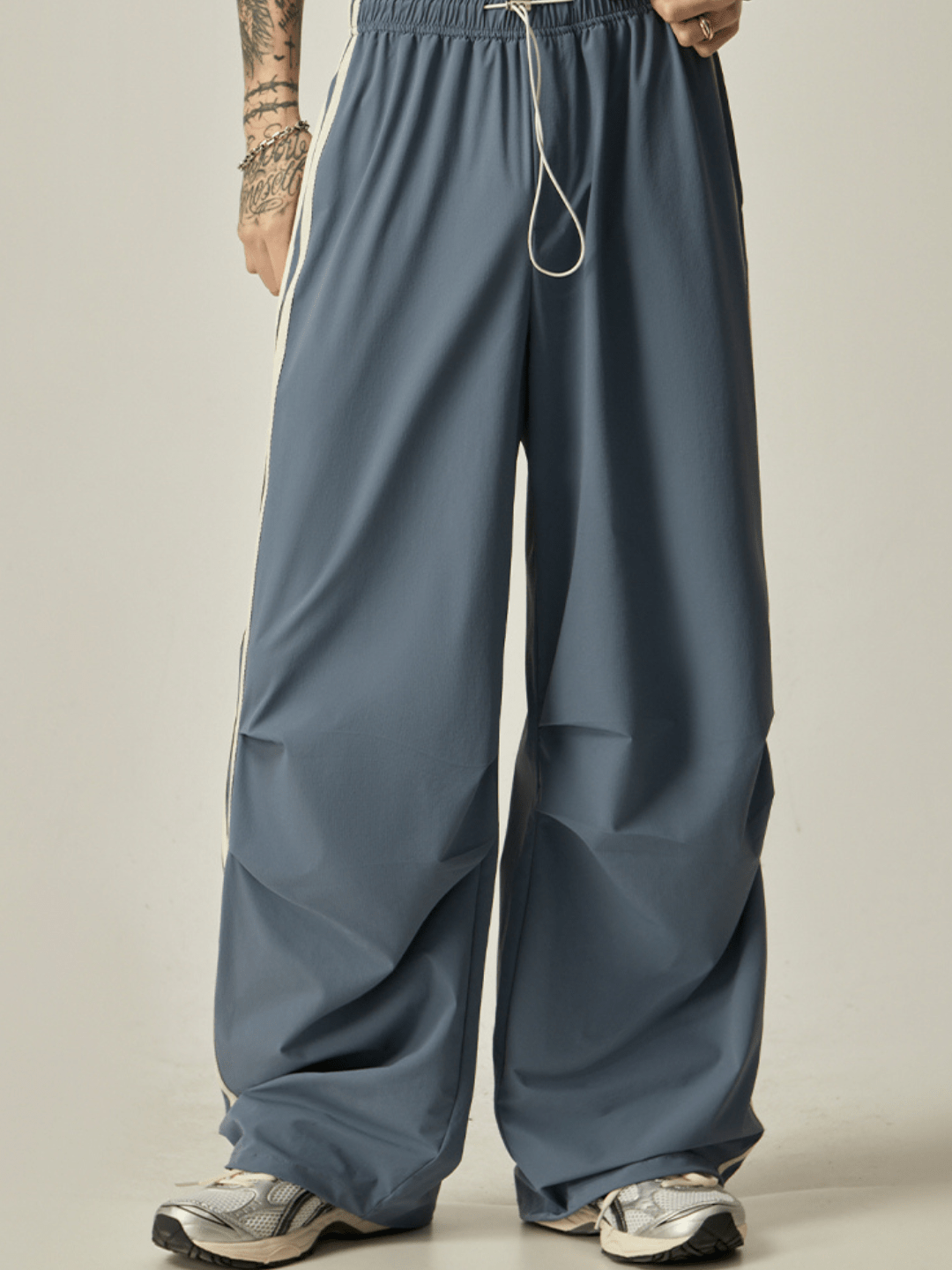 Striped loose wide-leg casual pants st2237