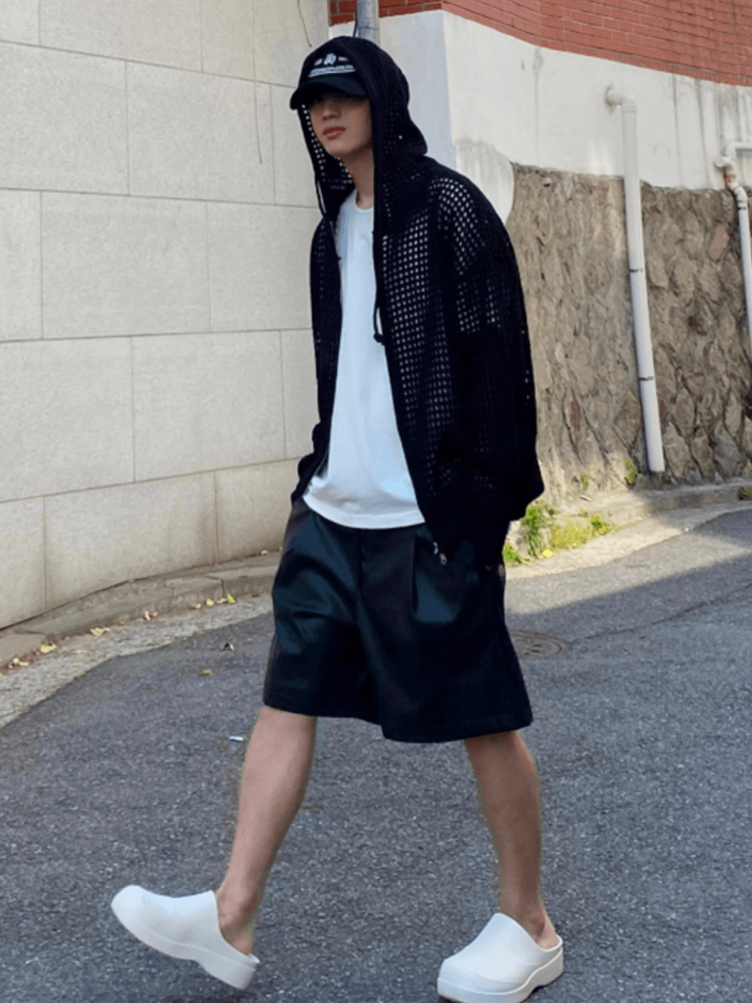 Trendy mesh hoodie st1204