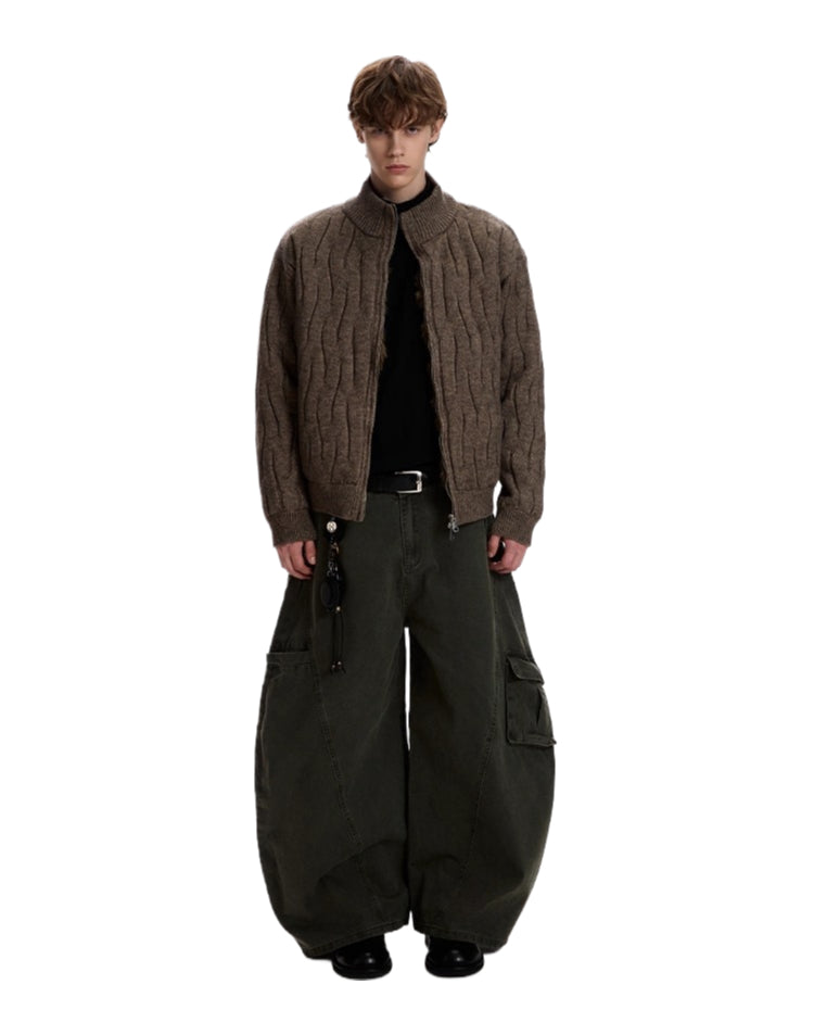 American twisted knitted sweater jacket SIN0960