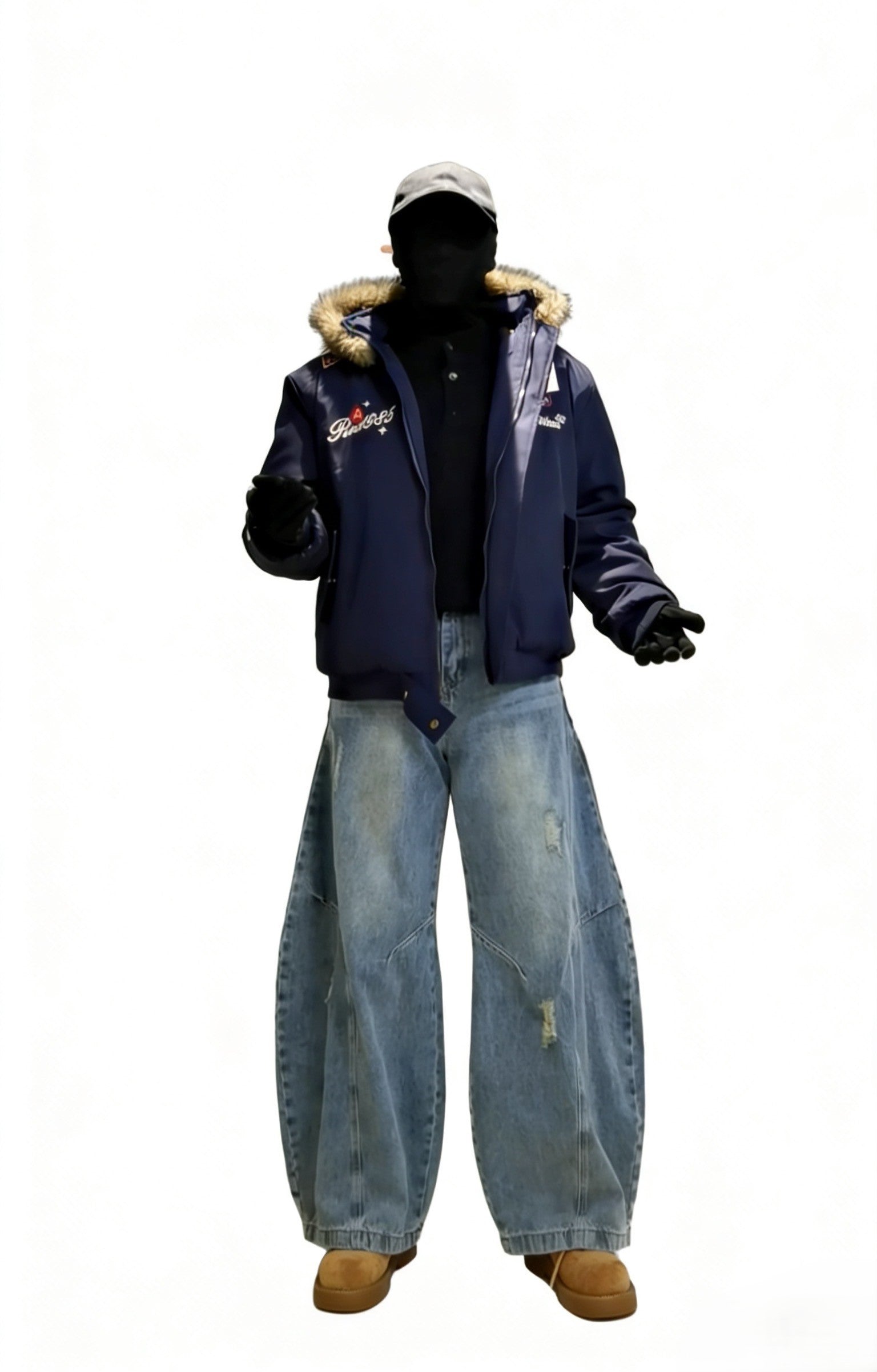 OVERSIZED FUR COLLAR BOMBER JACKET EHW5042