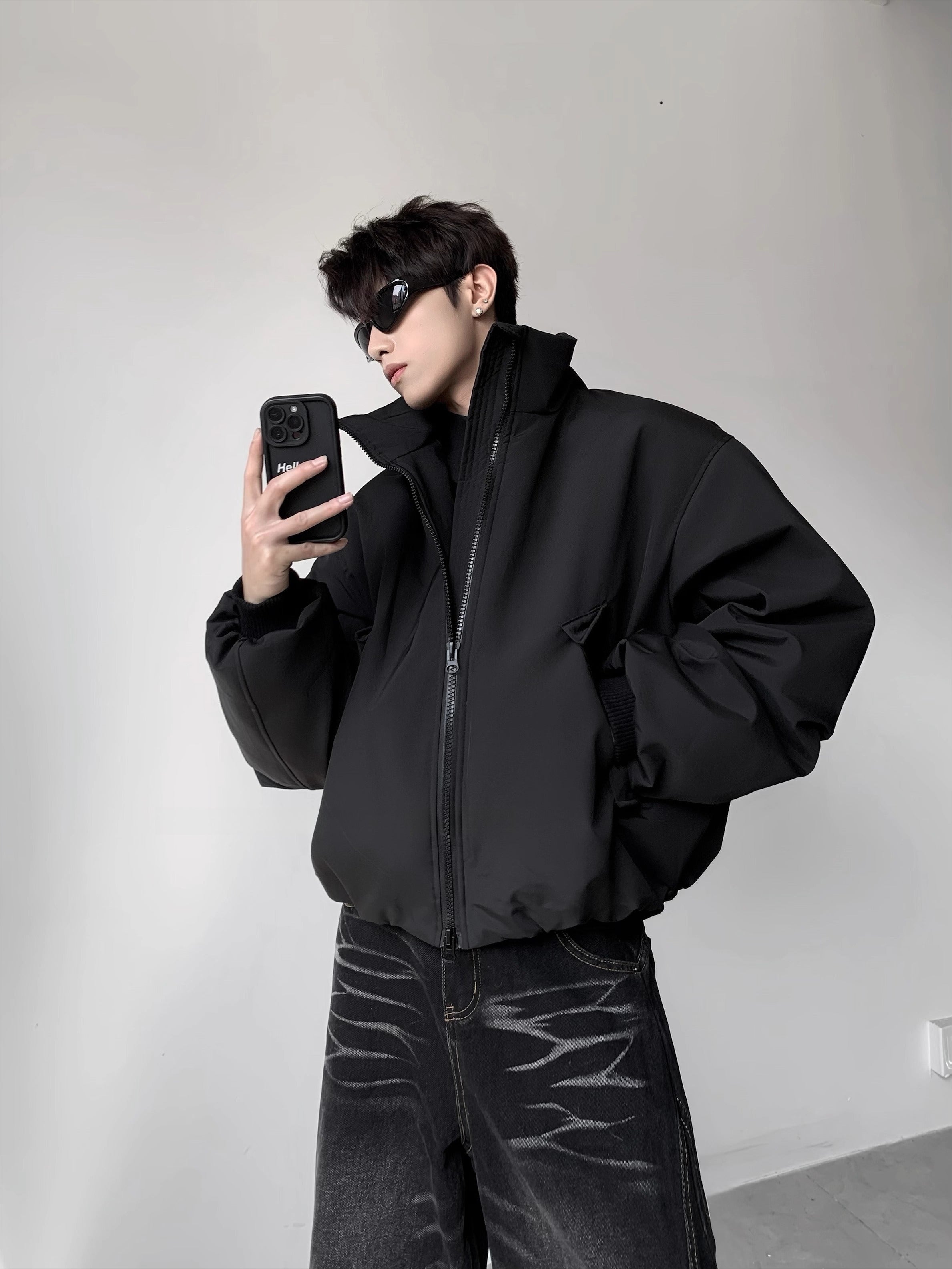 Light luxury 90% white duck down jacket men's winter warm thickened cleanfit jacket cotton jacket