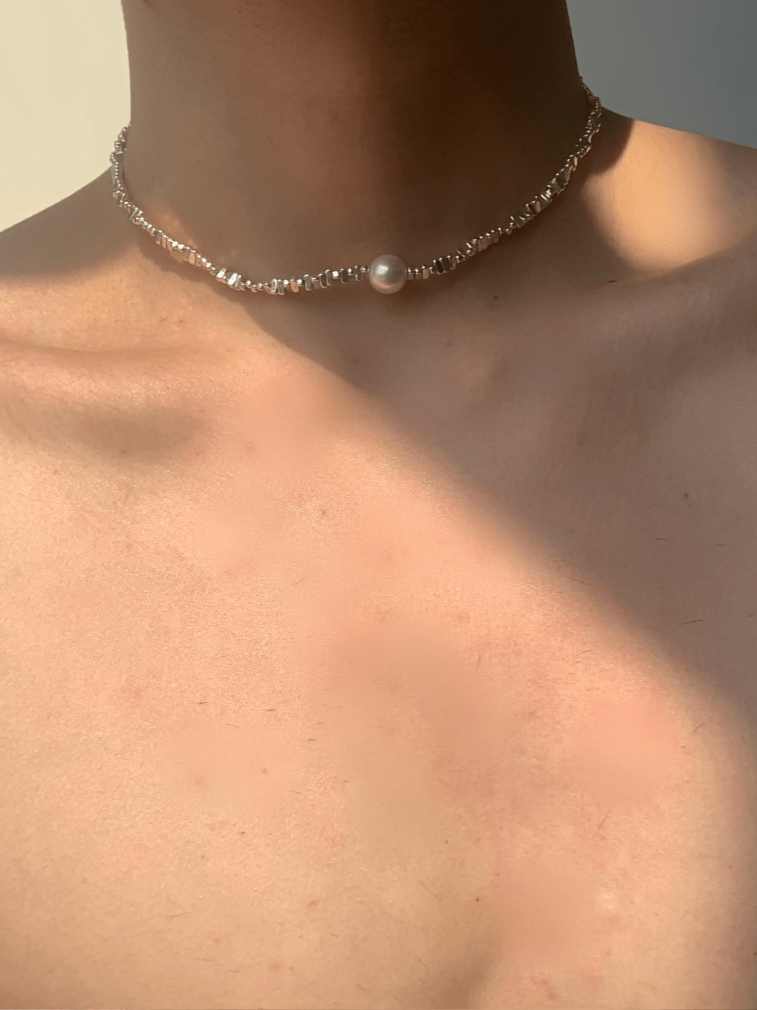 진주 장신구 심플한 은 목걸이 st2297