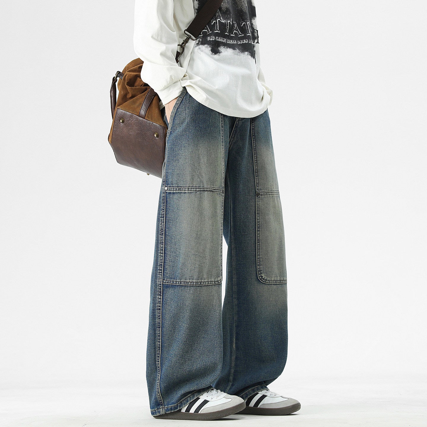 빈티지 리벳 작업용 청바지 EHK6004