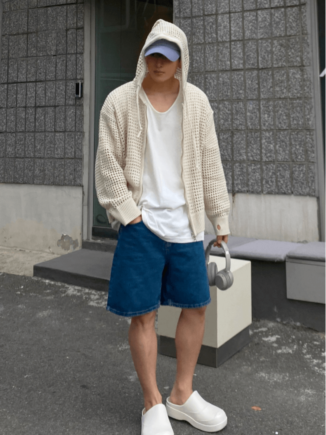 Trendy mesh hoodie st1204