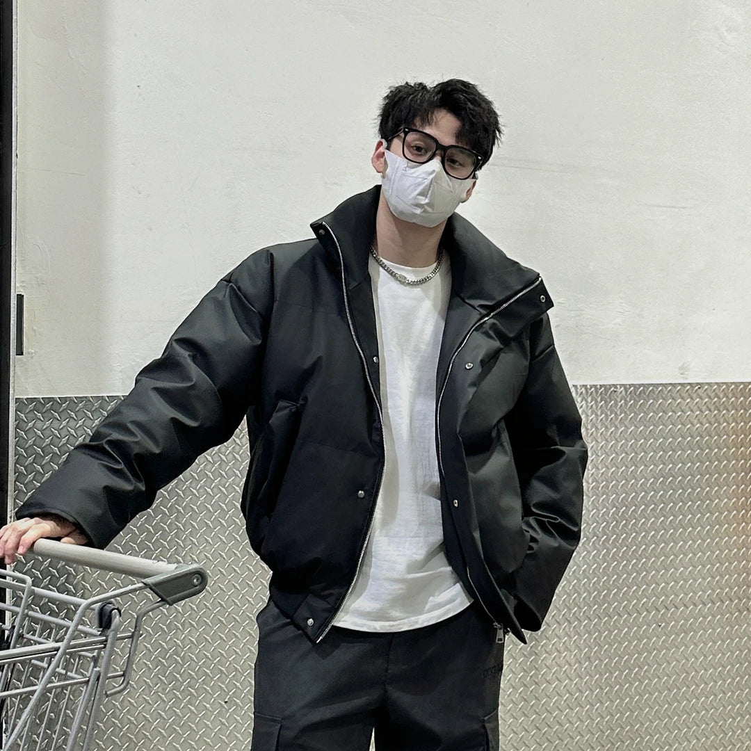 OVERSIZED PUFFER JACKET-STAND COLLAR STREETWEAR QUILTED COAT EHW5006