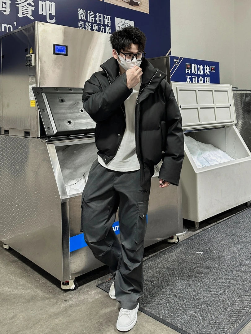 OVERSIZED PUFFER JACKET-STAND COLLAR STREETWEAR QUILTED COAT EHW5006