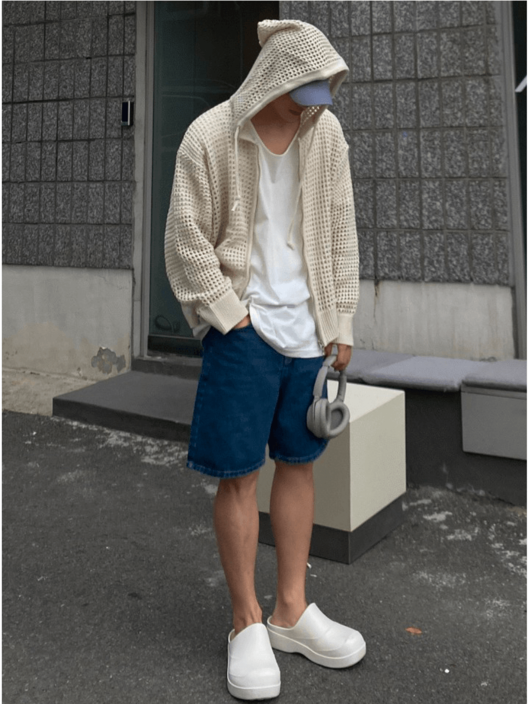 Trendy mesh hoodie st1204