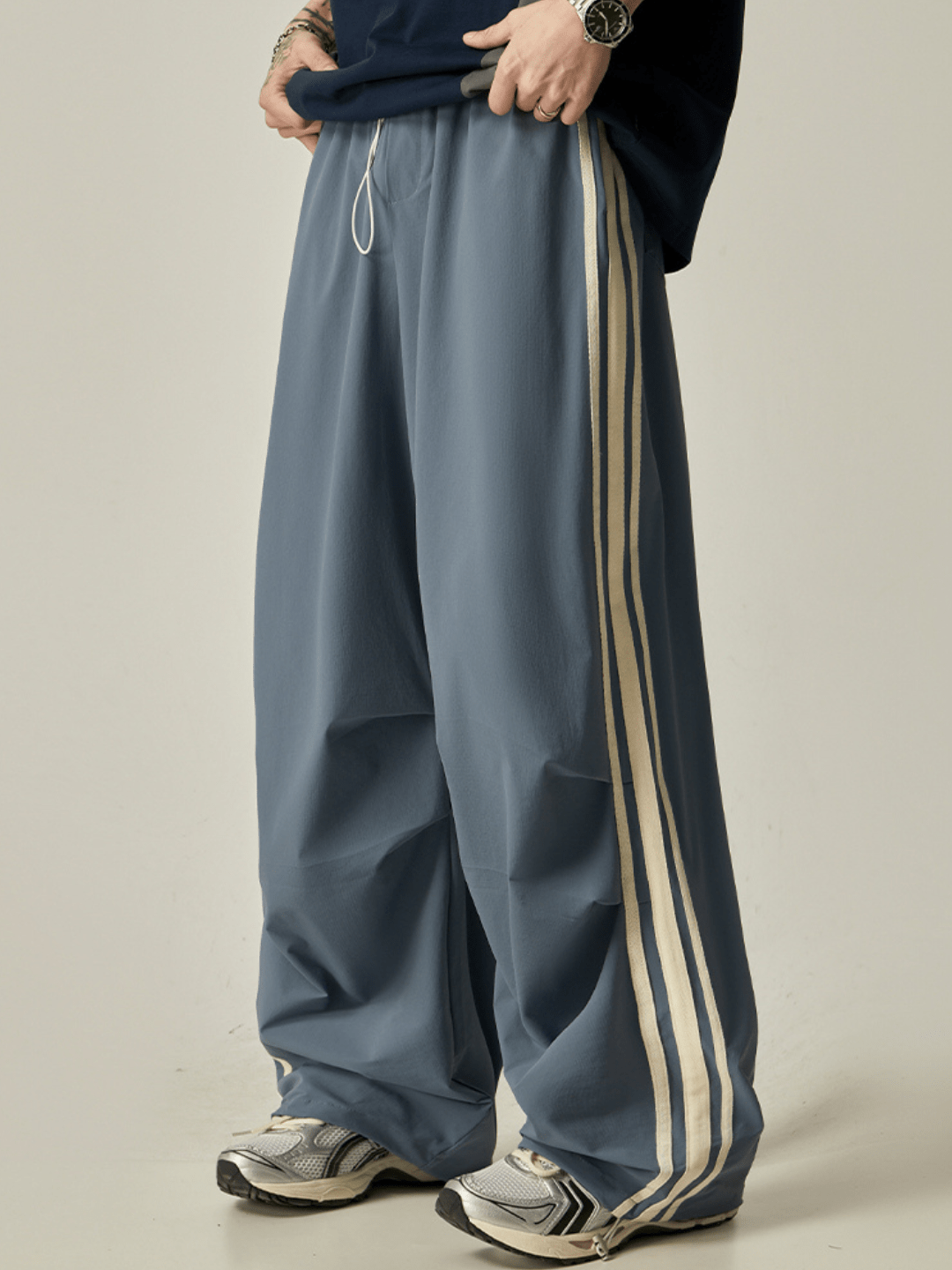 Striped loose wide-leg casual pants st2237