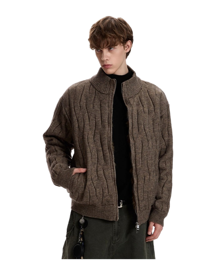 American twisted knitted sweater jacket SIN0960