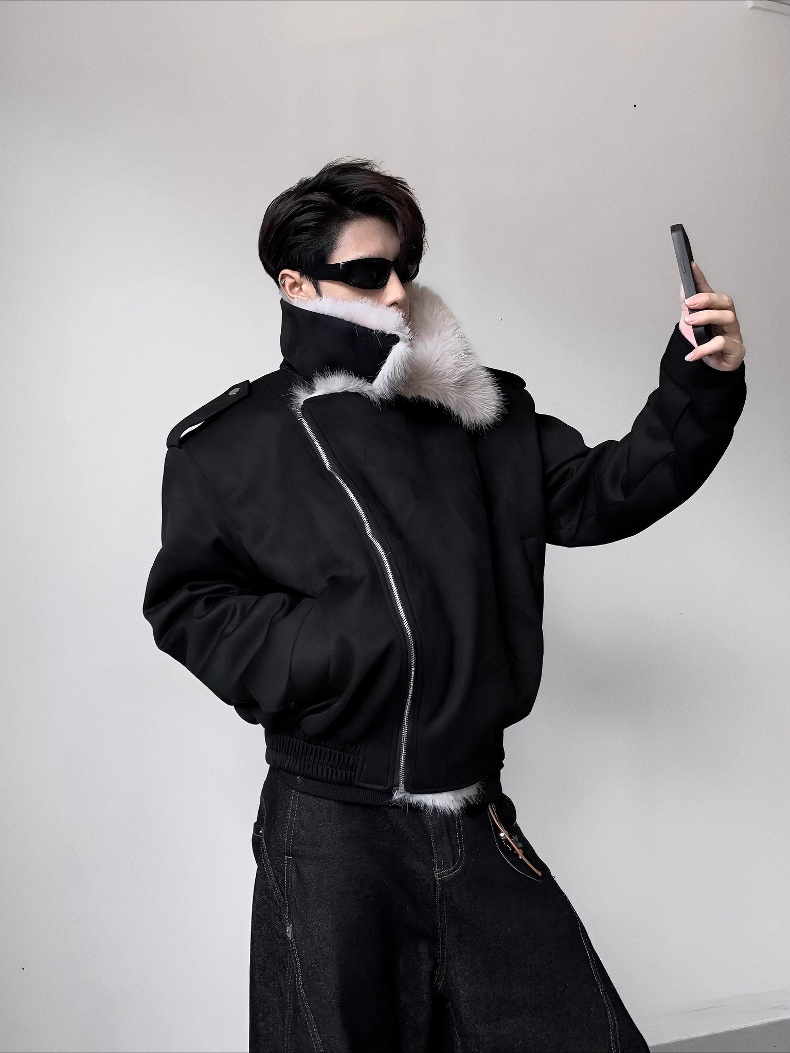 가볍고 고급스러운 두툼한 겨울용 빅 퍼 칼라 시트 마운틴 카빙 재킷, 남성용 고급 패딩 코튼 클린핏 면 의류