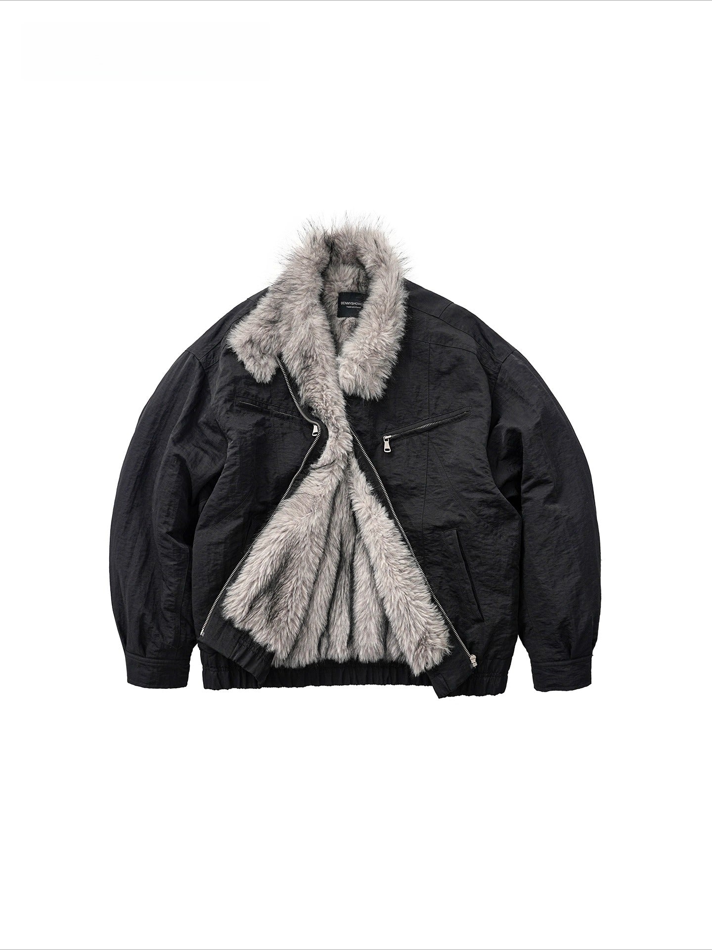 Vintage autumn and winter mountain carving jacket, imitation wolf hair Harrington deconstructed cotton coat for men and women