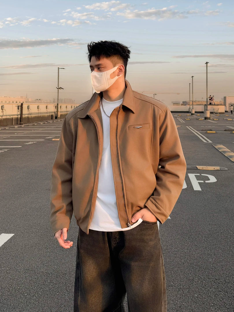 AMERICAN PILOT JACKET CASUAL OVERSIZED ZIP-UP COAT EHW5007