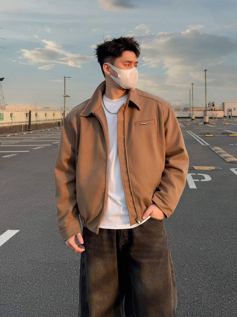 AMERICAN PILOT JACKET CASUAL OVERSIZED ZIP-UP COAT EHW5007