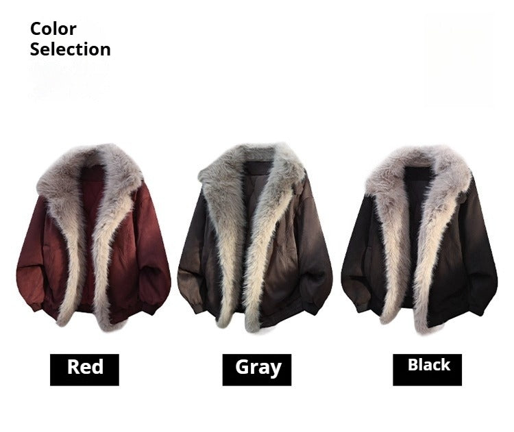 미국 레트로 스타일의 남성용 면 패딩 재킷, 산악 카빙 재킷, 겨울용 루즈핏 퍼 칼라 면 패딩 재킷