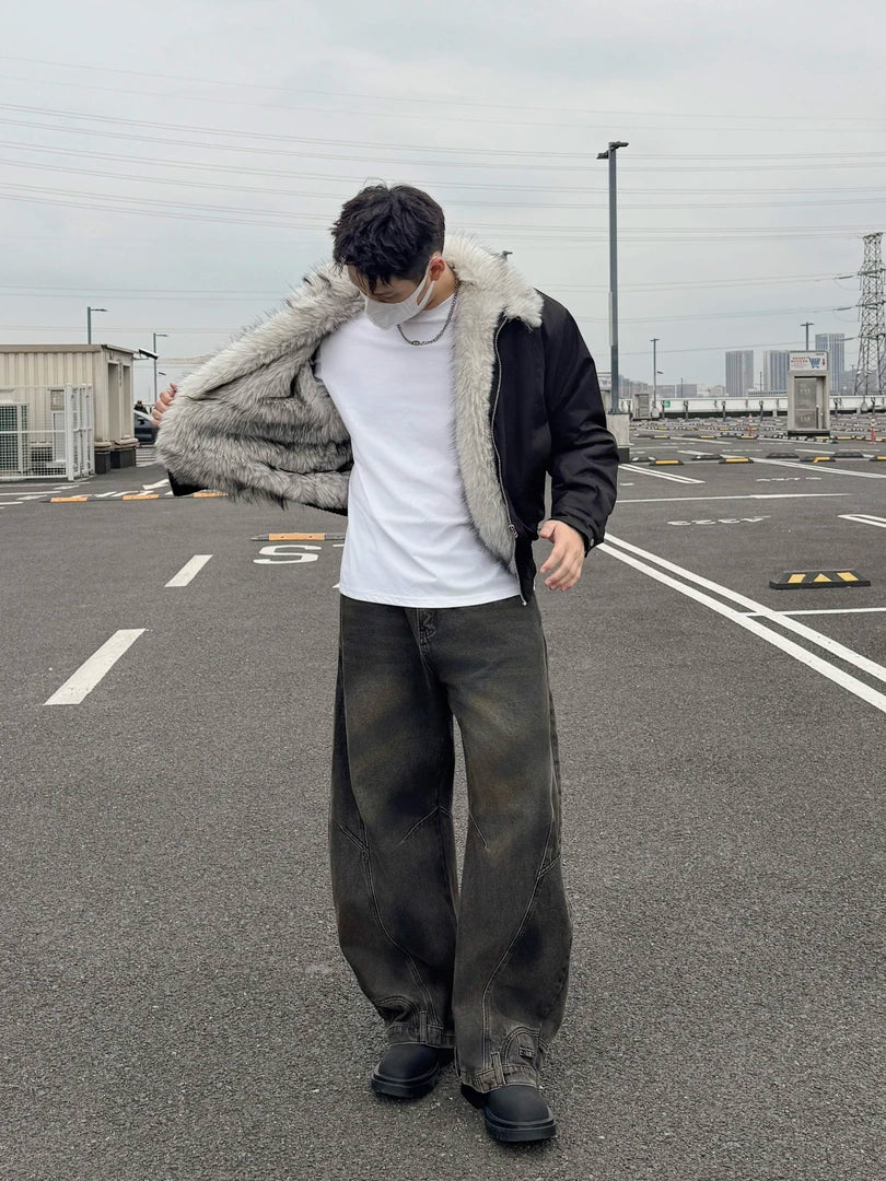 울프 킹 퍼 칼라 해링턴 재킷 EHW5002