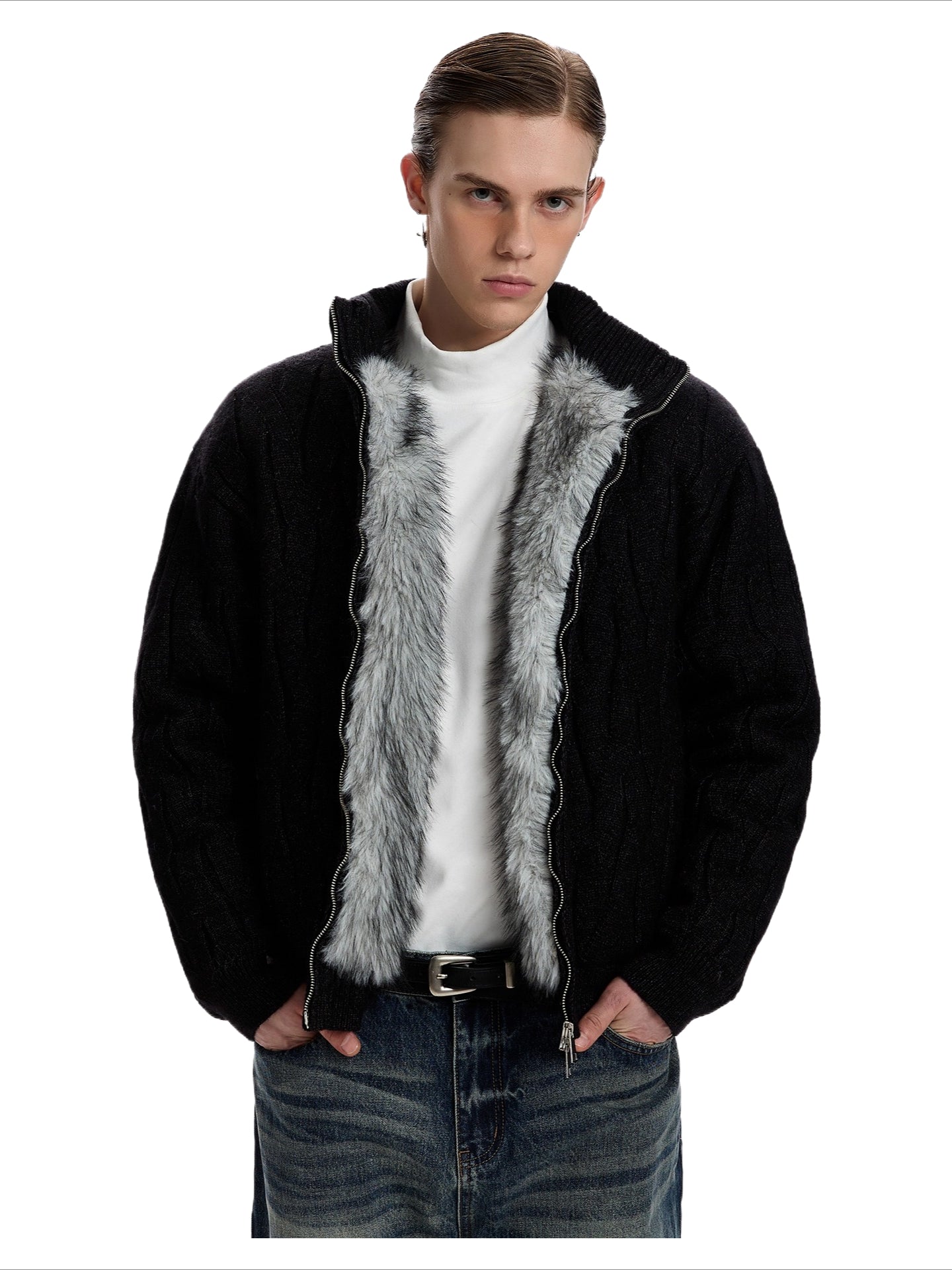 American twisted knitted sweater jacket SIN0960