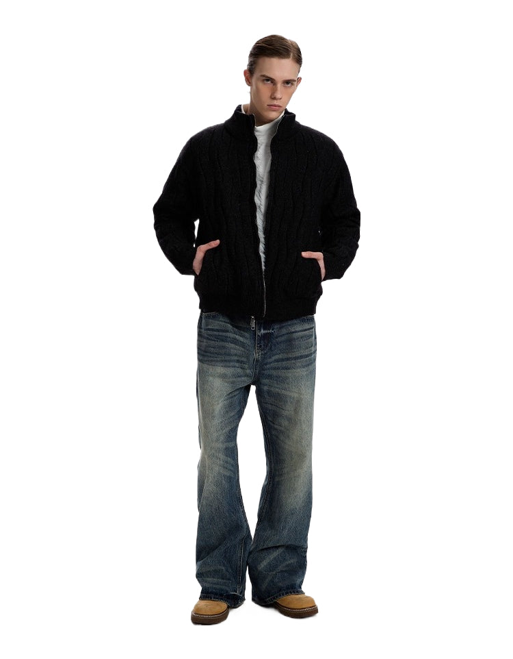 American twisted knitted sweater jacket SIN0960