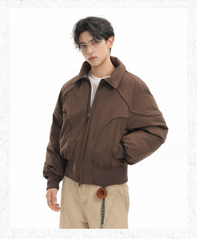 OVERSIZED BOMBER JACKET WITH REMOVABLE FLEECE COLLAR-CASUAL OUTERWEAR EHW5013