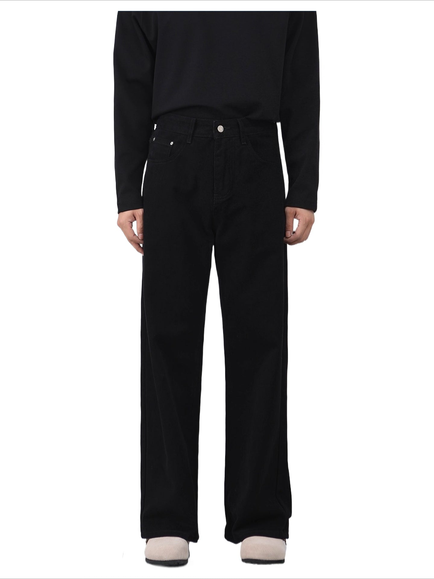 Black Jeans Men's Straight Casual Pants SIN0947