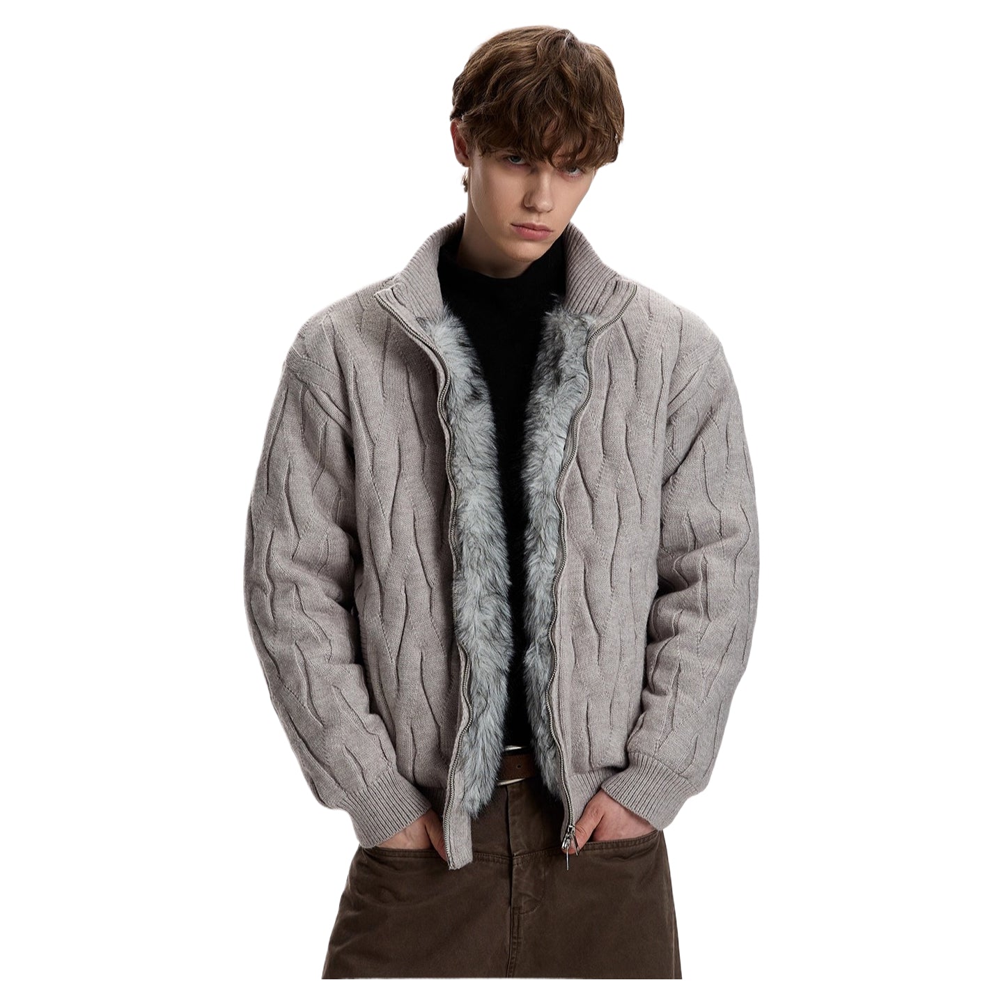 American twisted knitted sweater jacket SIN0960