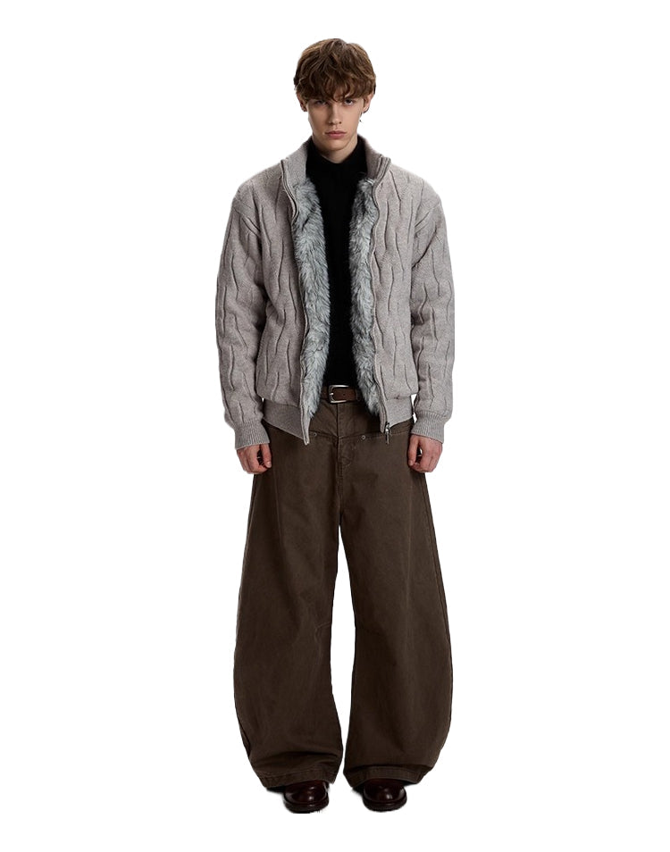 American twisted knitted sweater jacket SIN0960