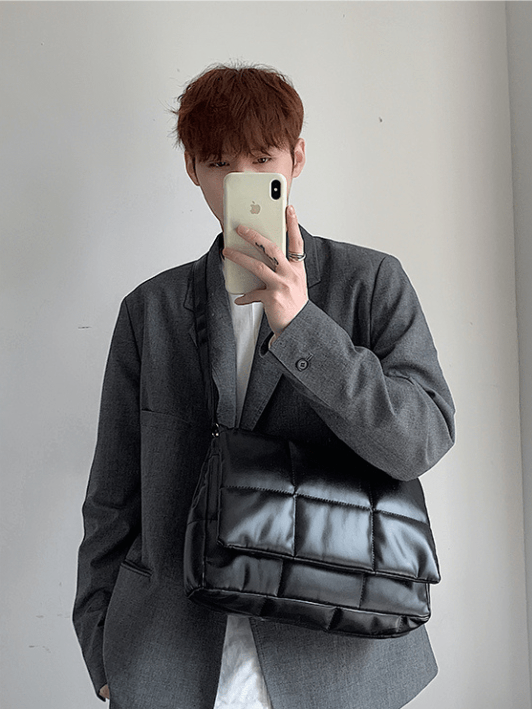 silk filling leather crossbody messenger bag st1867