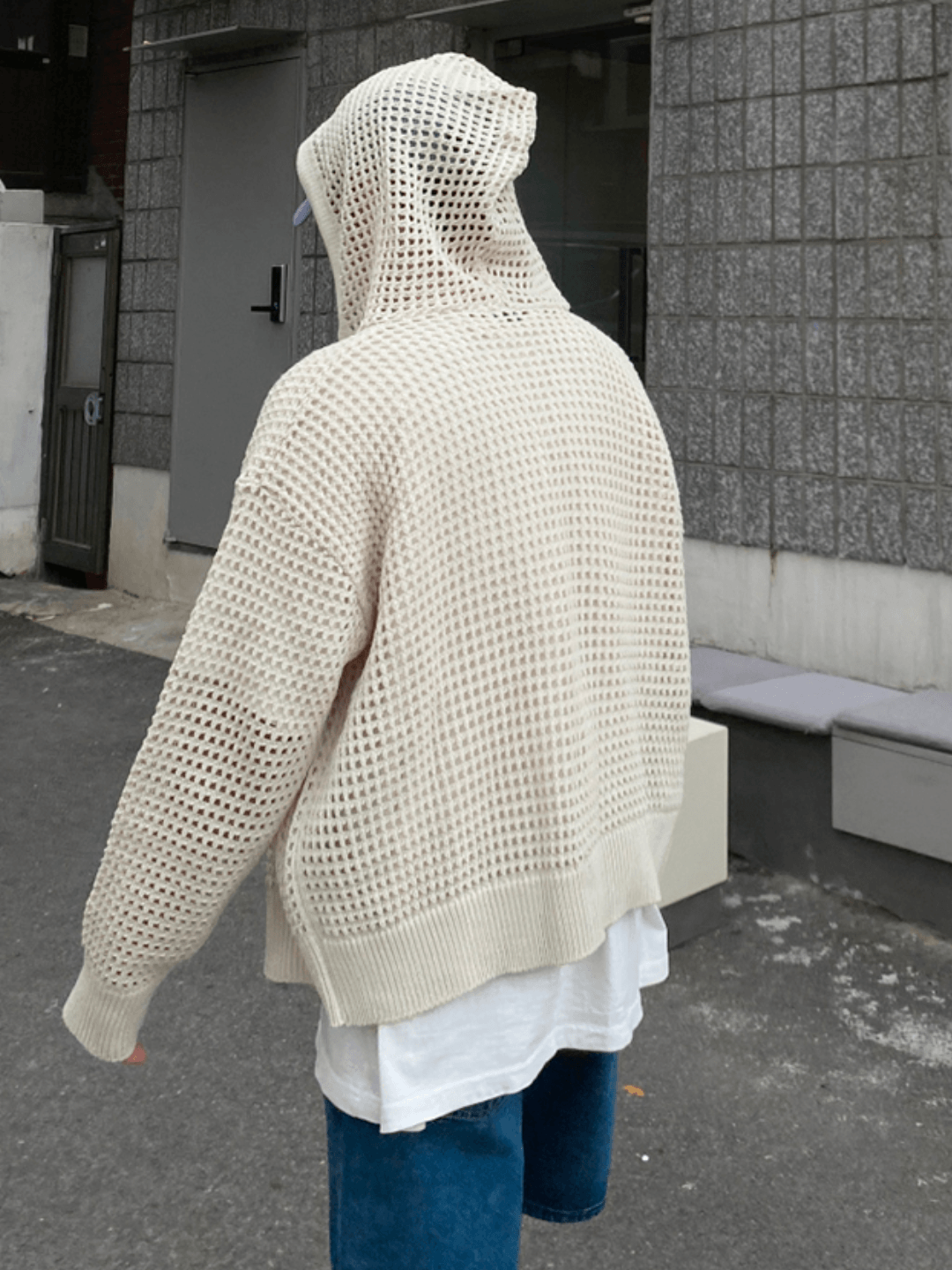 Trendy mesh hoodie st1204