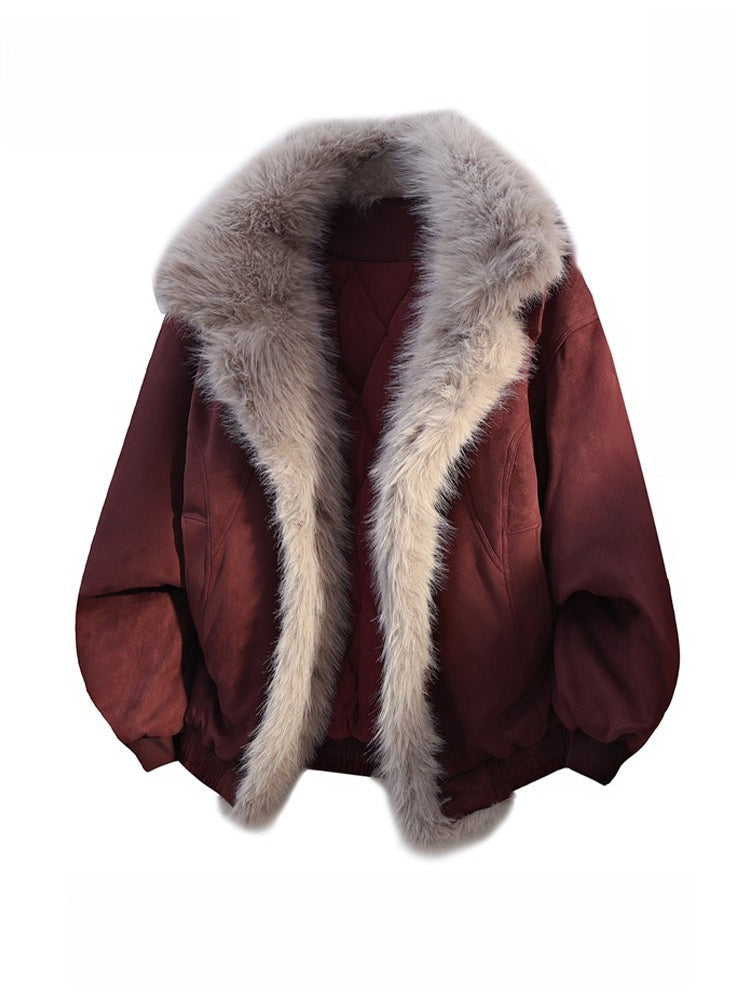 미국 레트로 스타일의 남성용 면 패딩 재킷, 산악 카빙 재킷, 겨울용 루즈핏 퍼 칼라 면 패딩 재킷