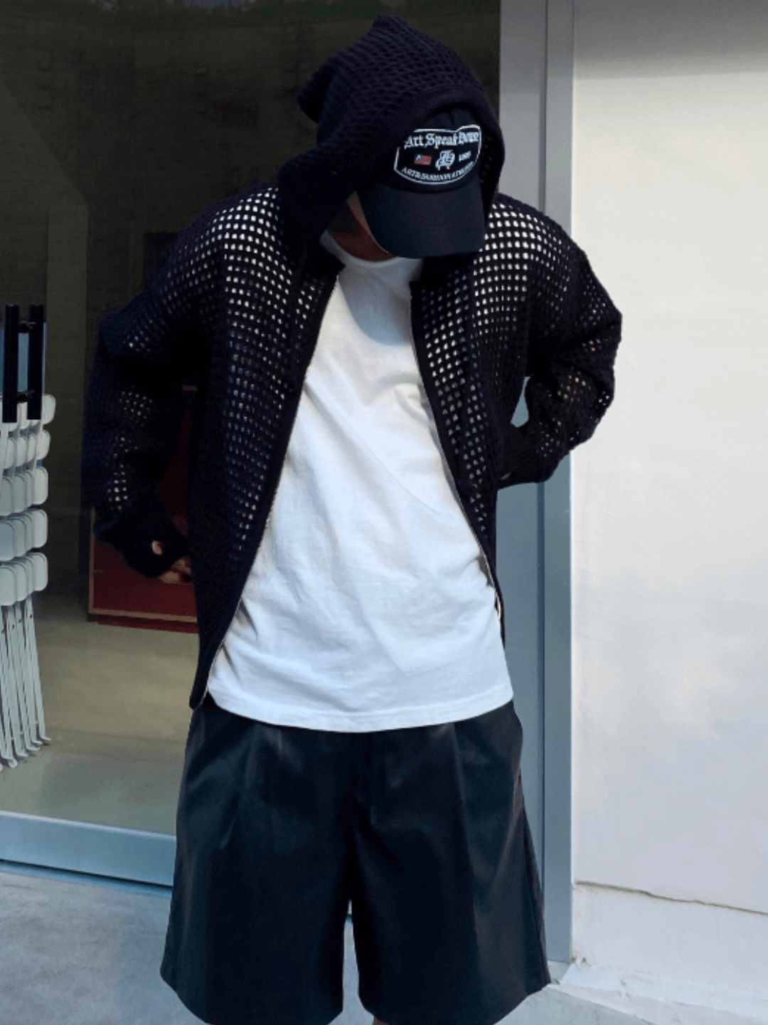 Trendy mesh hoodie st1204