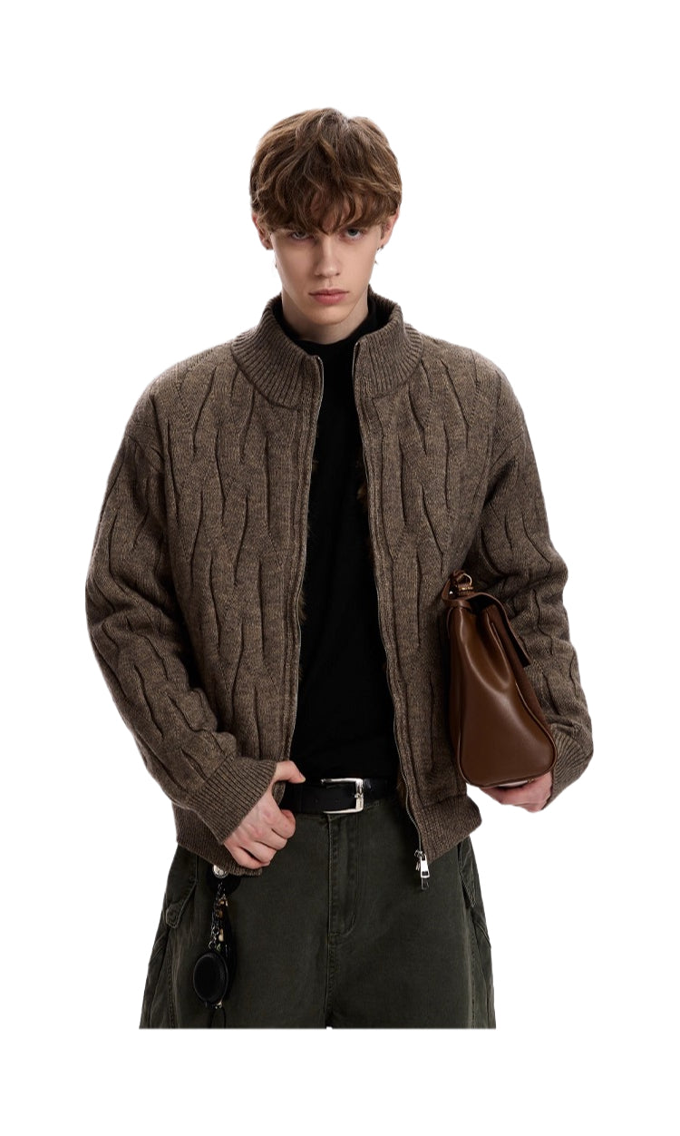 American twisted knitted sweater jacket SIN0960