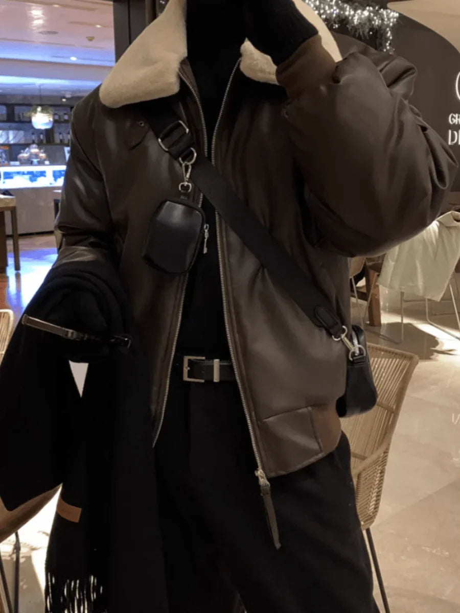 KOREAN LAMB WOOL COTTON COAT JACKET ST1053