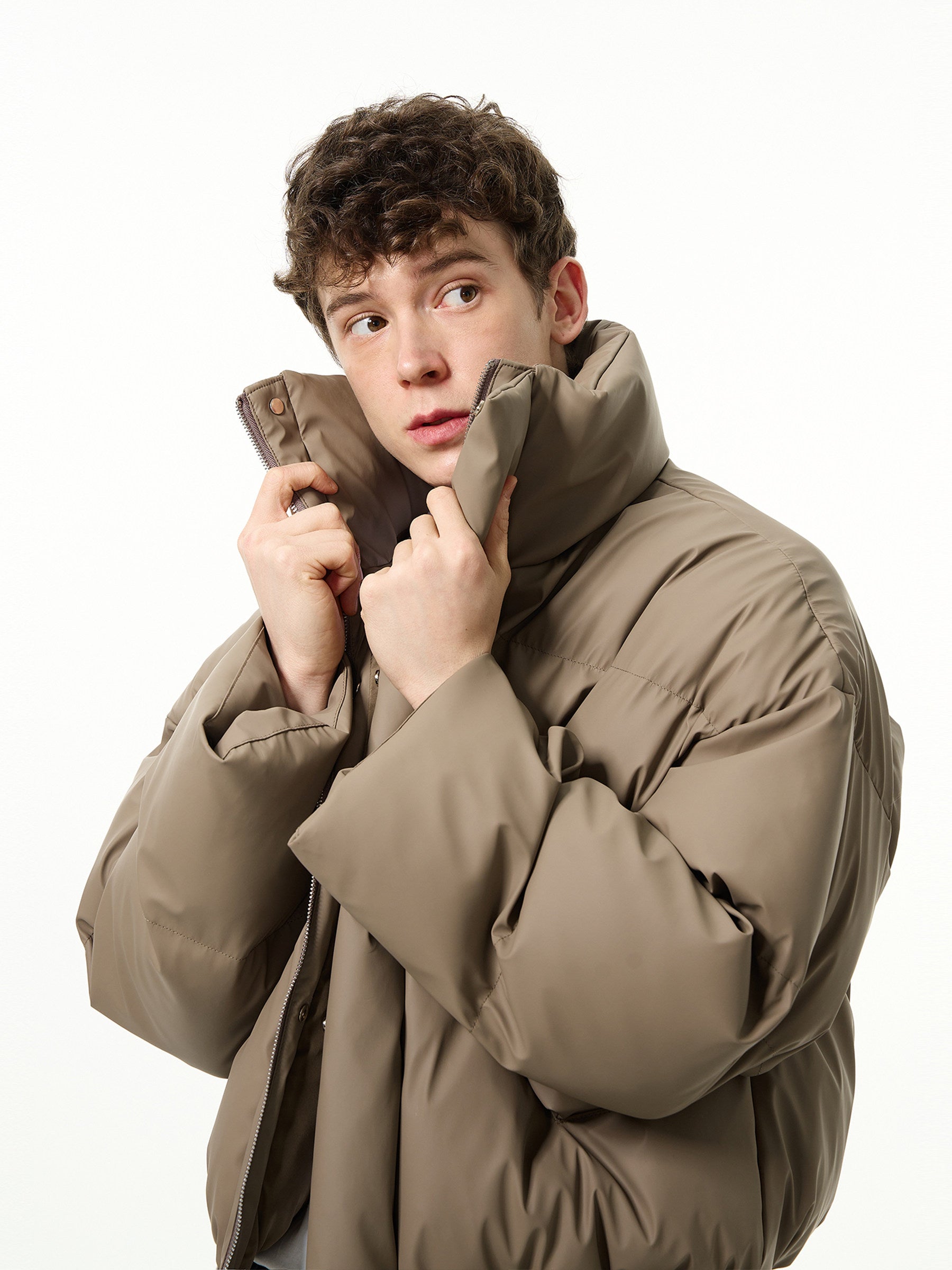 OVERSIZED PUFFER JACKET-STAND COLLAR STREETWEAR QUILTED COAT EHW5006