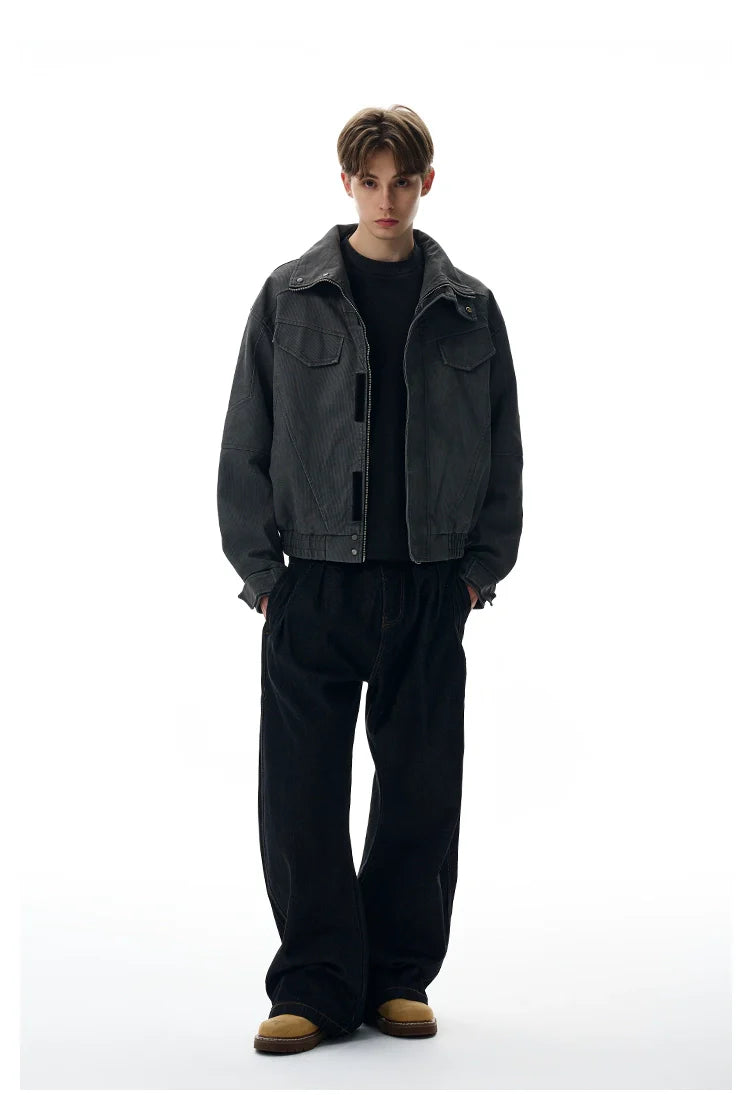 Vintage cleanfit deconstructed cut turtleneck jacket SIN0966