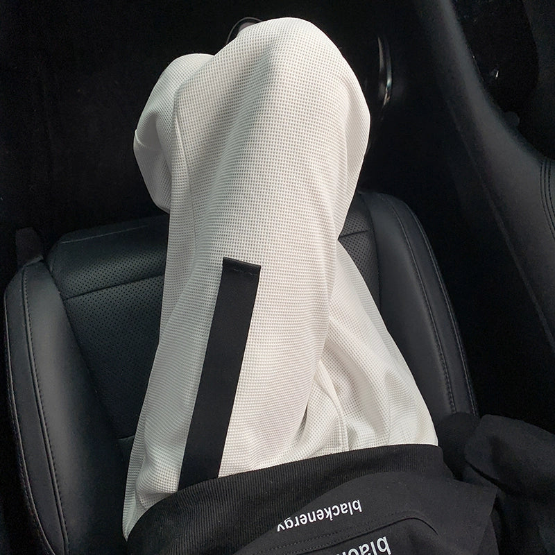 Waffle straight casual pants men's autumn and winter increase the fat to cover the meat and show the pants, and fat boys wear wide-leg pants.