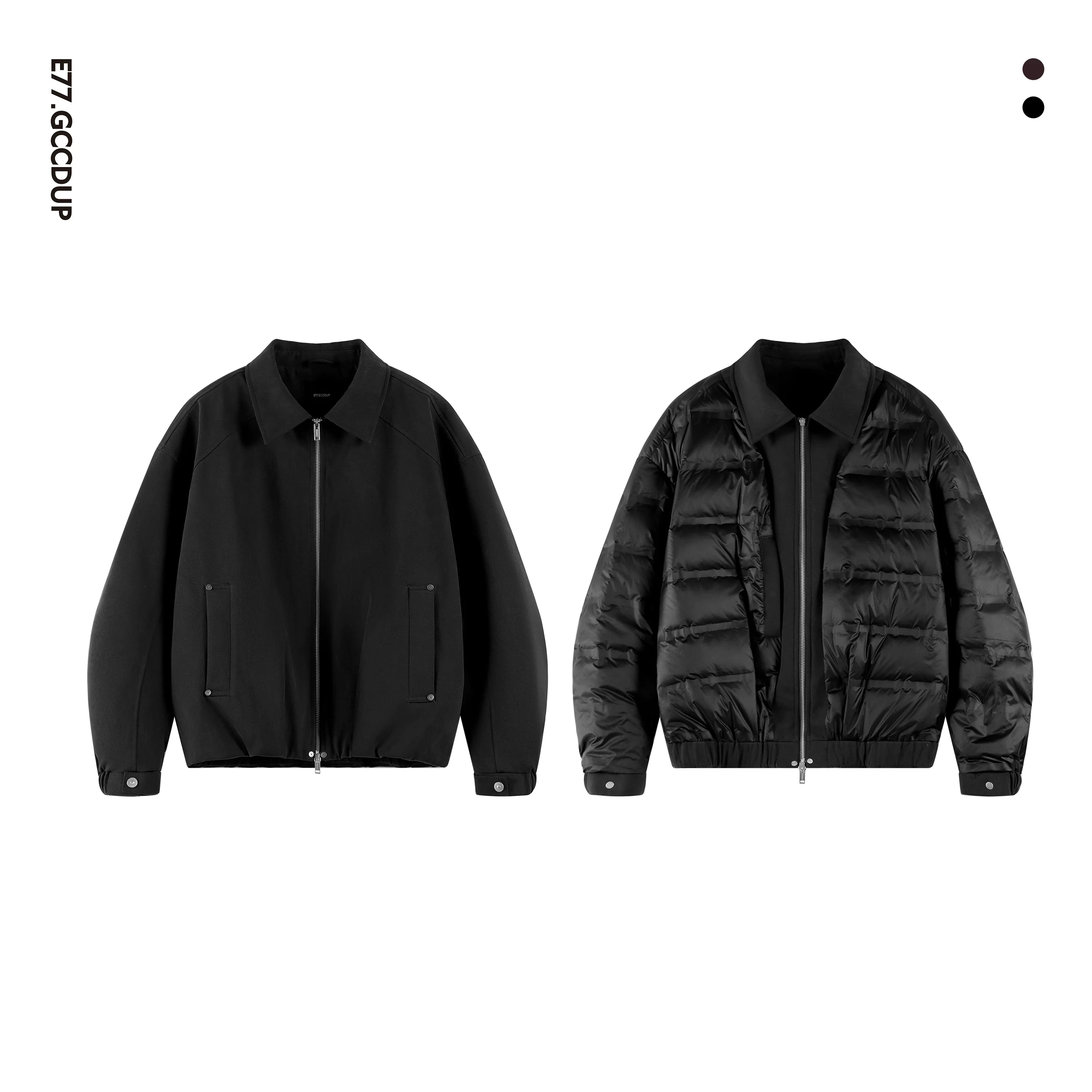 Seamless light feather 90 new national standard white duck down lapel zipper seamless pressed down jacket