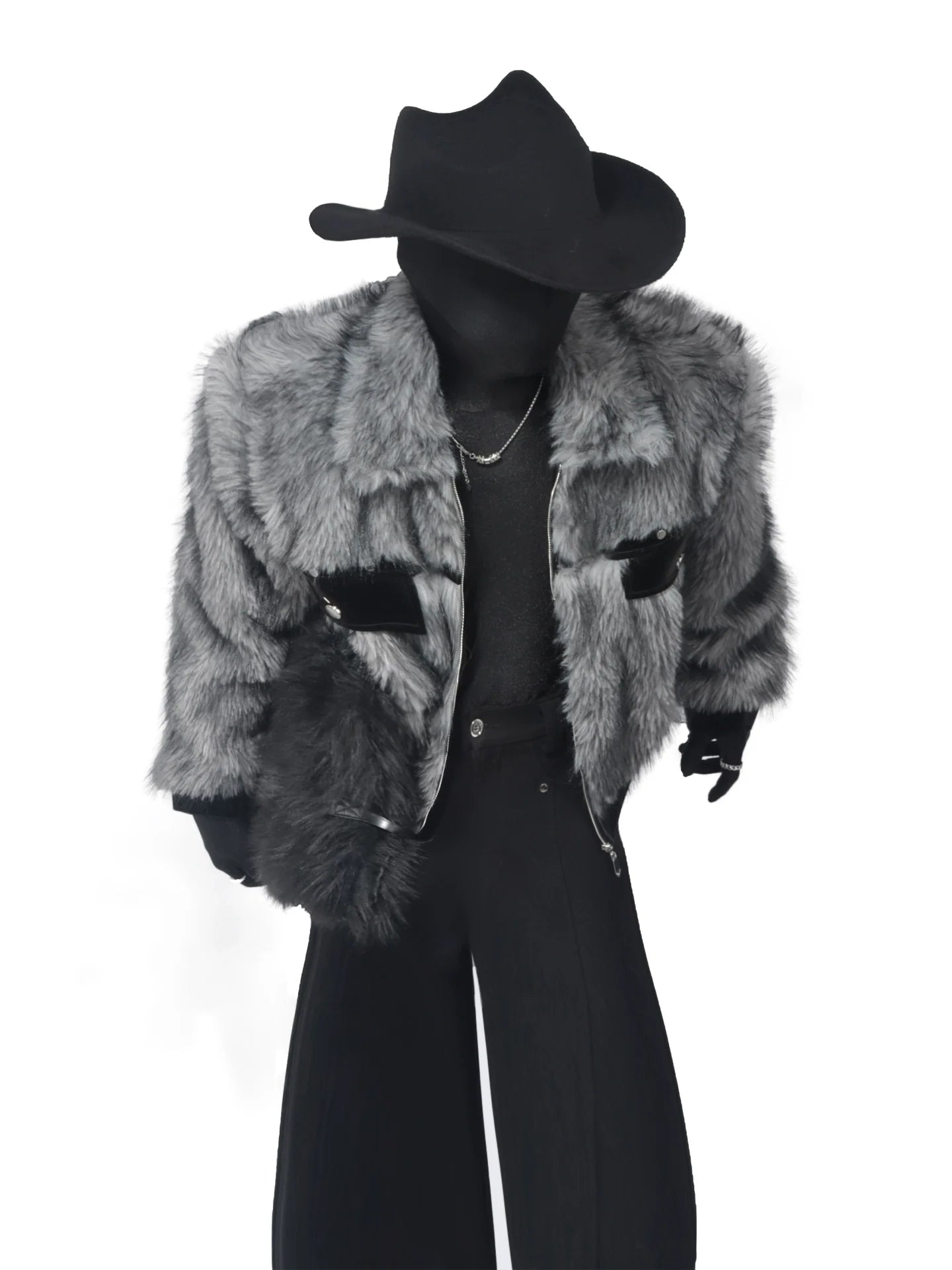 Winter light luxury atmospheric short mink splicing jacket warm temperament senior coat men