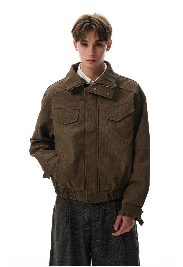 Vintage cleanfit deconstructed cut turtleneck jacket SIN0966