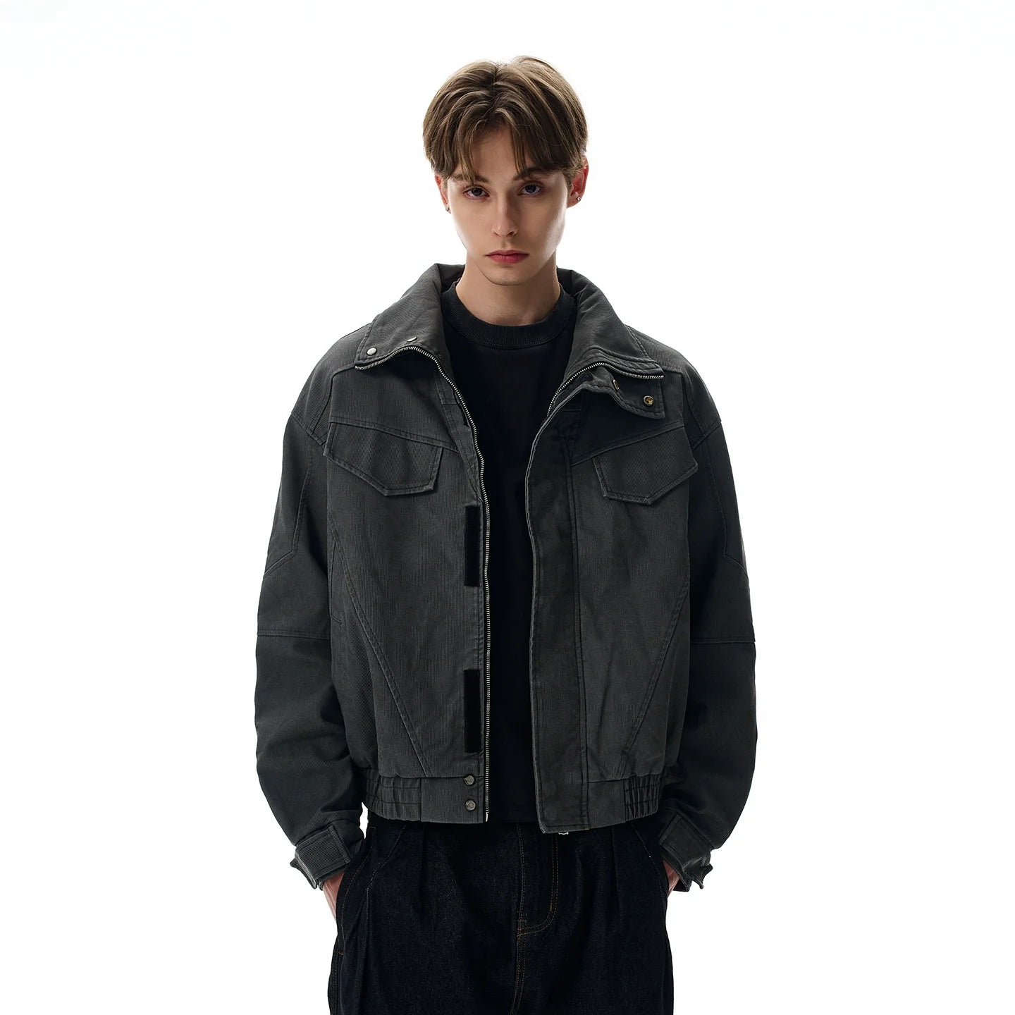 Vintage cleanfit deconstructed cut turtleneck jacket SIN0966