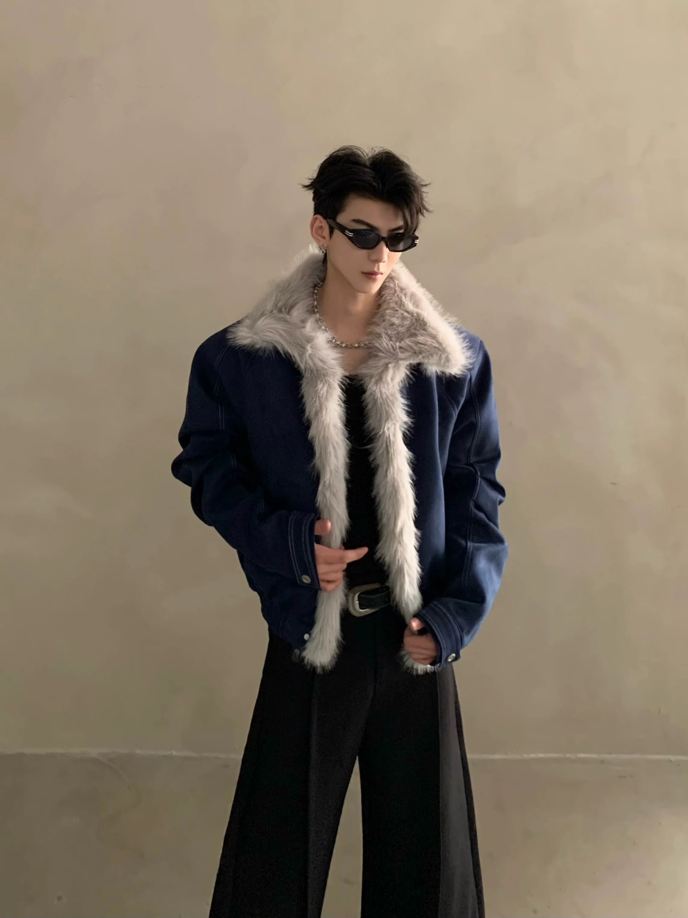 겨울철 고급 취향의 멋쟁이 남성용 스웨터넥 면 패딩 재킷, 두꺼운 보온 시트, 산악 조각에 적합한 면 패딩 재킷