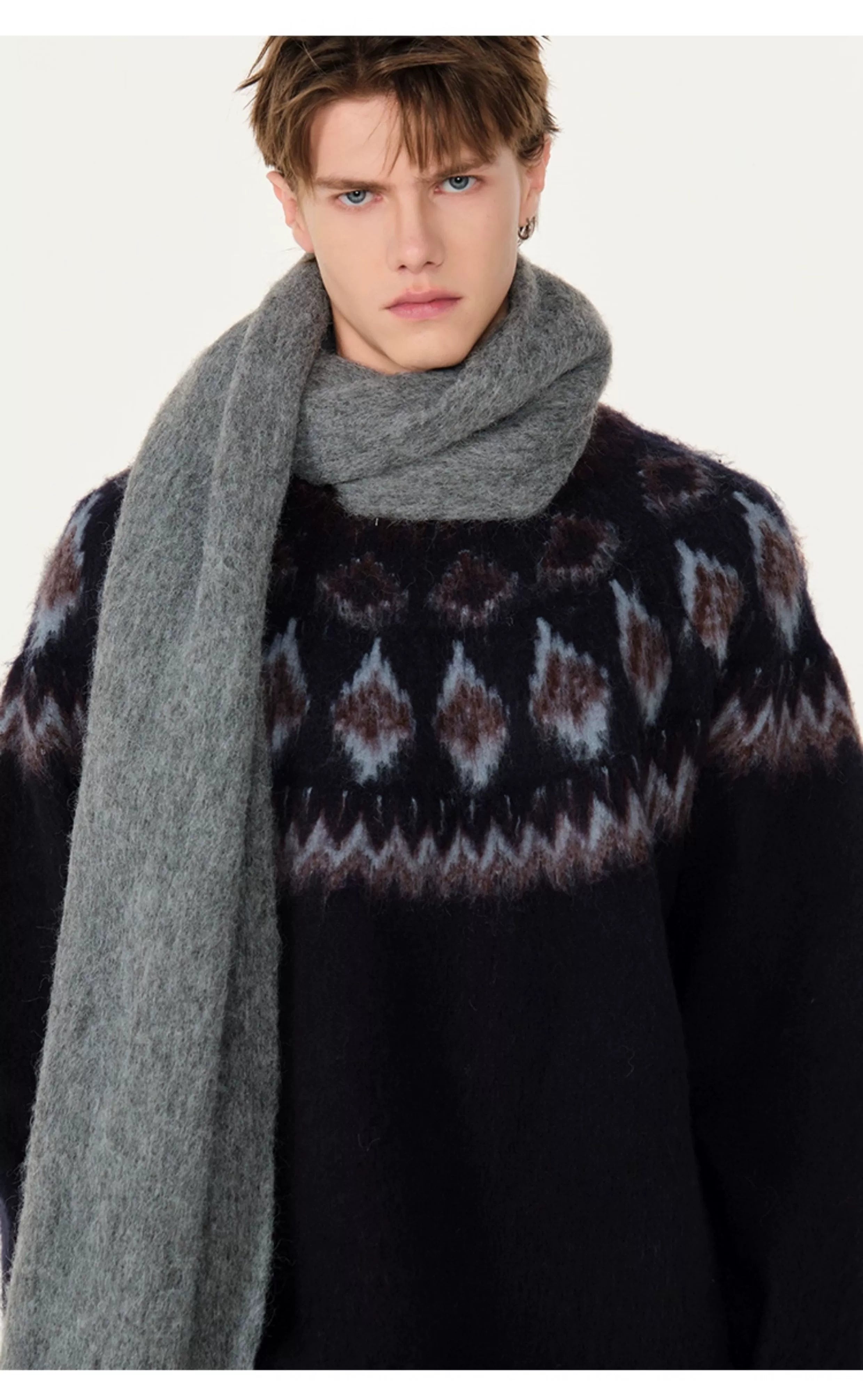 빈티지 자카드 스웨터 커플 스웨터 SIN0996