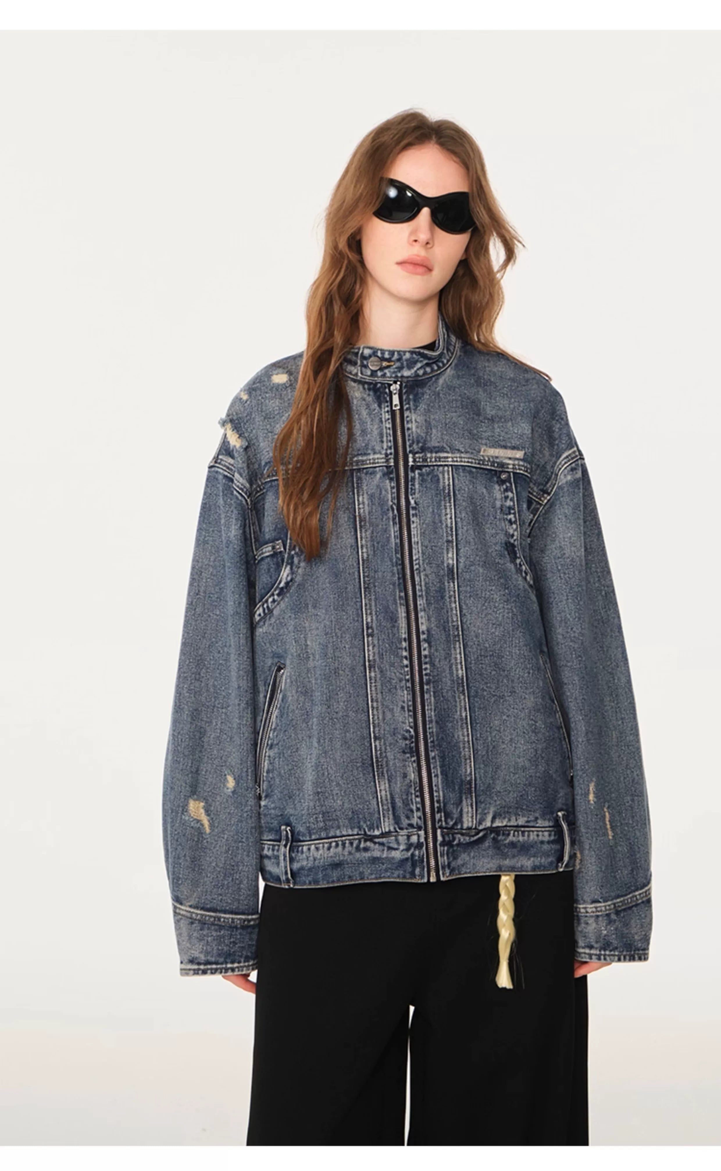 American high street cleanfit flip-flop denim jacket SIN0990