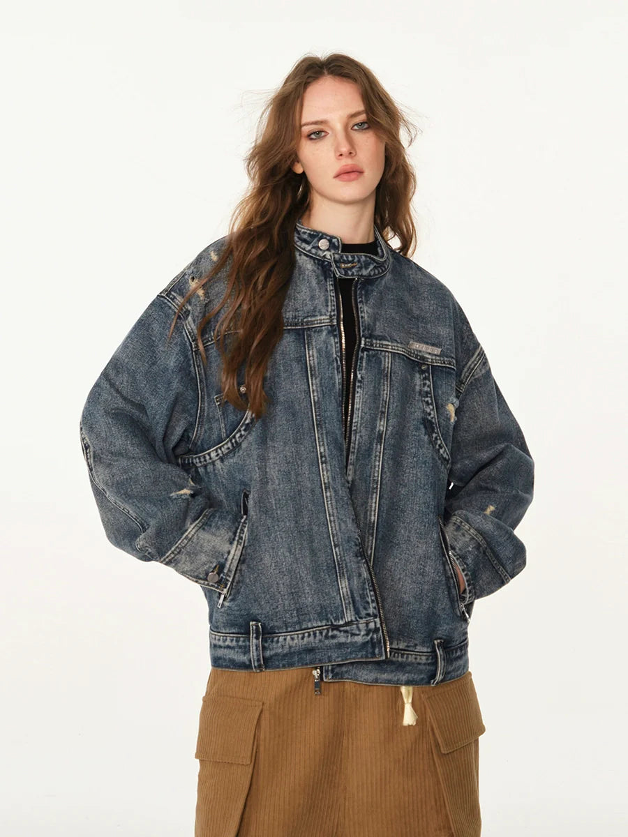 American high street cleanfit flip-flop denim jacket SIN0990