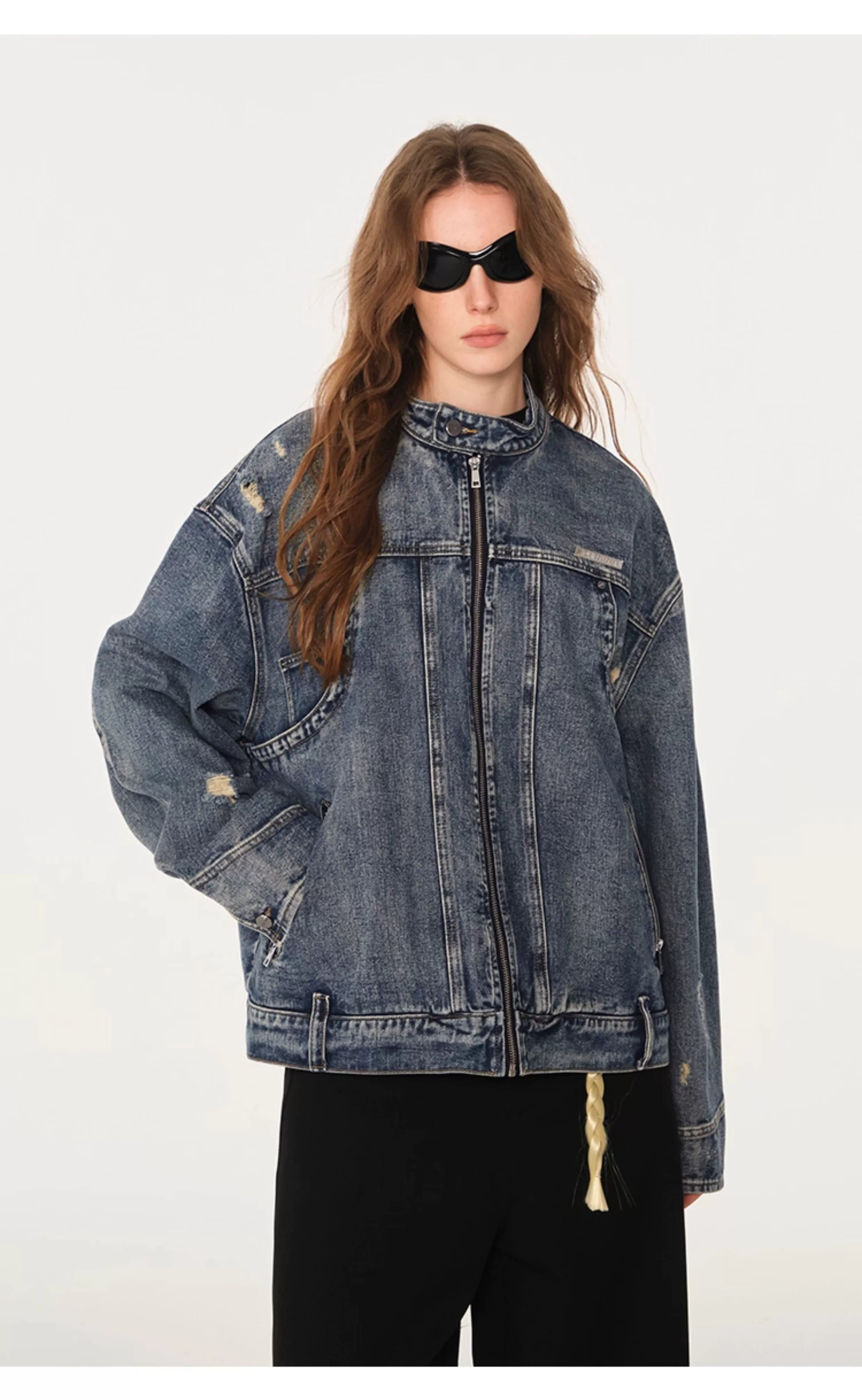 American high street cleanfit flip-flop denim jacket SIN0990