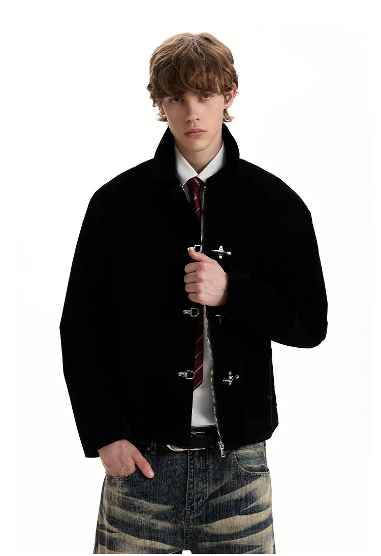 Vintage old money plane buckle design jacket SIN0957